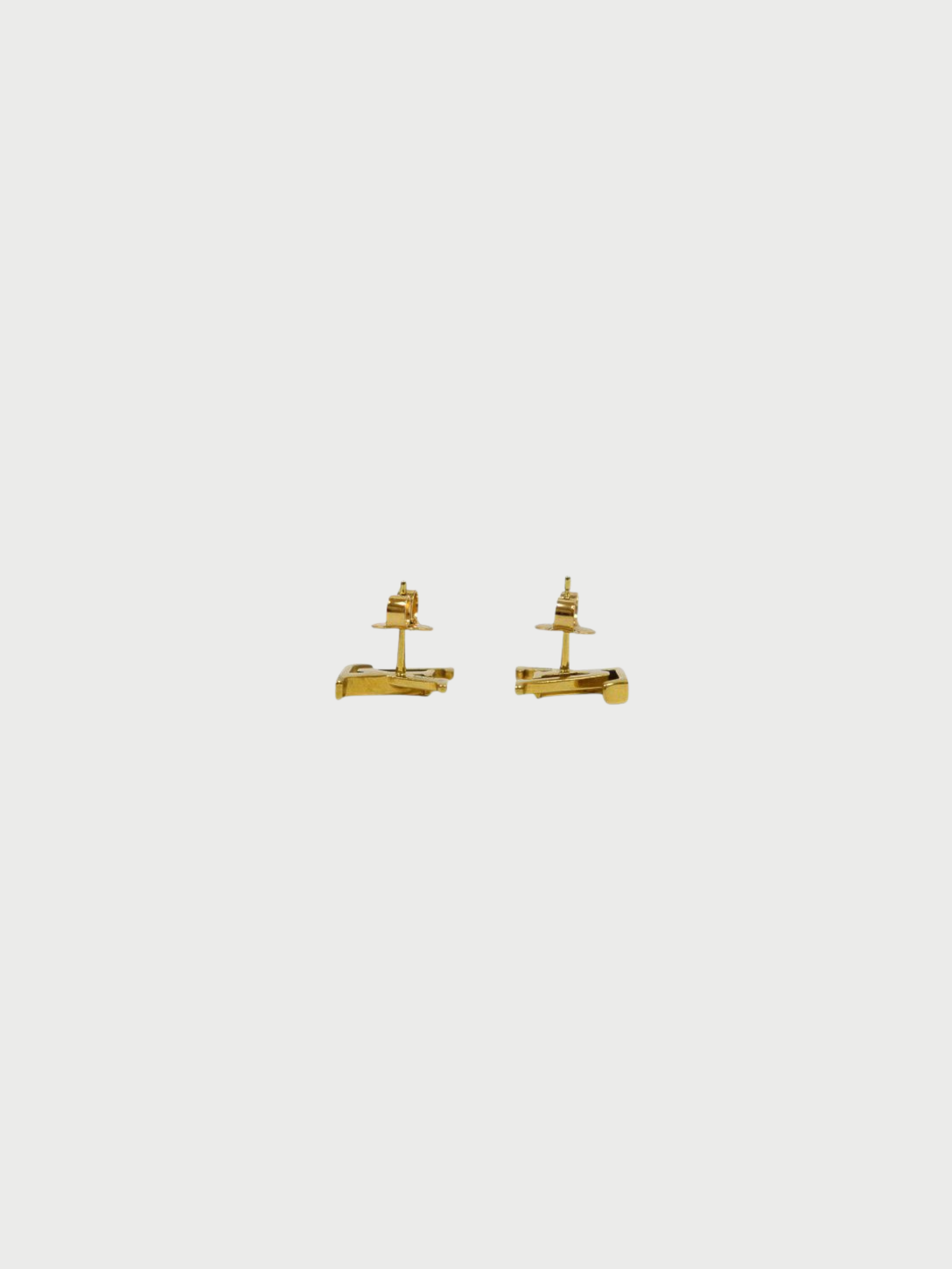 Louis Vuitton 2010s Gold Plated Metal LV Iconic Earrings