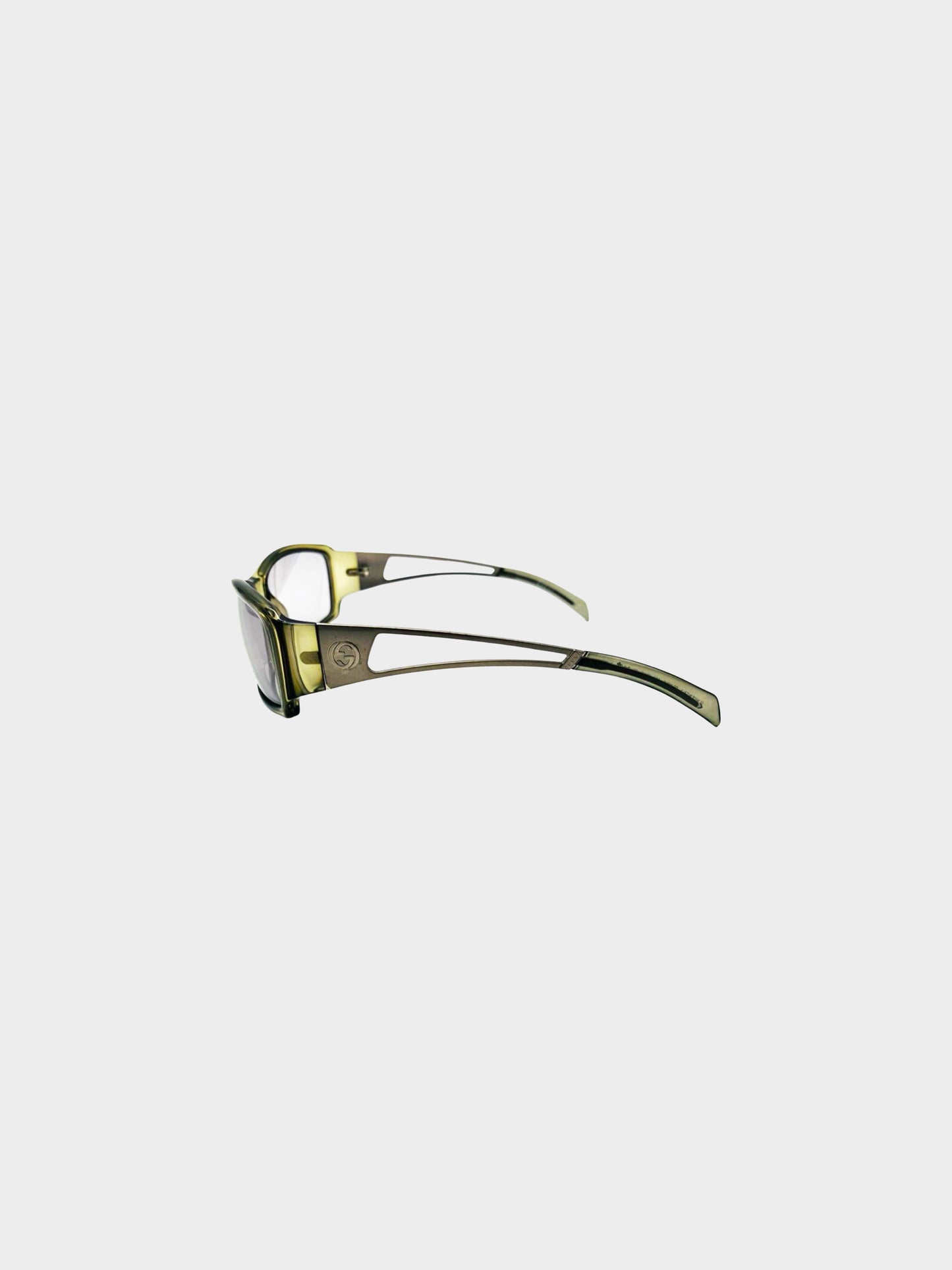 Gucci 2000s Khaki Green Cutout GG 1486/S Y2K Sunglasses