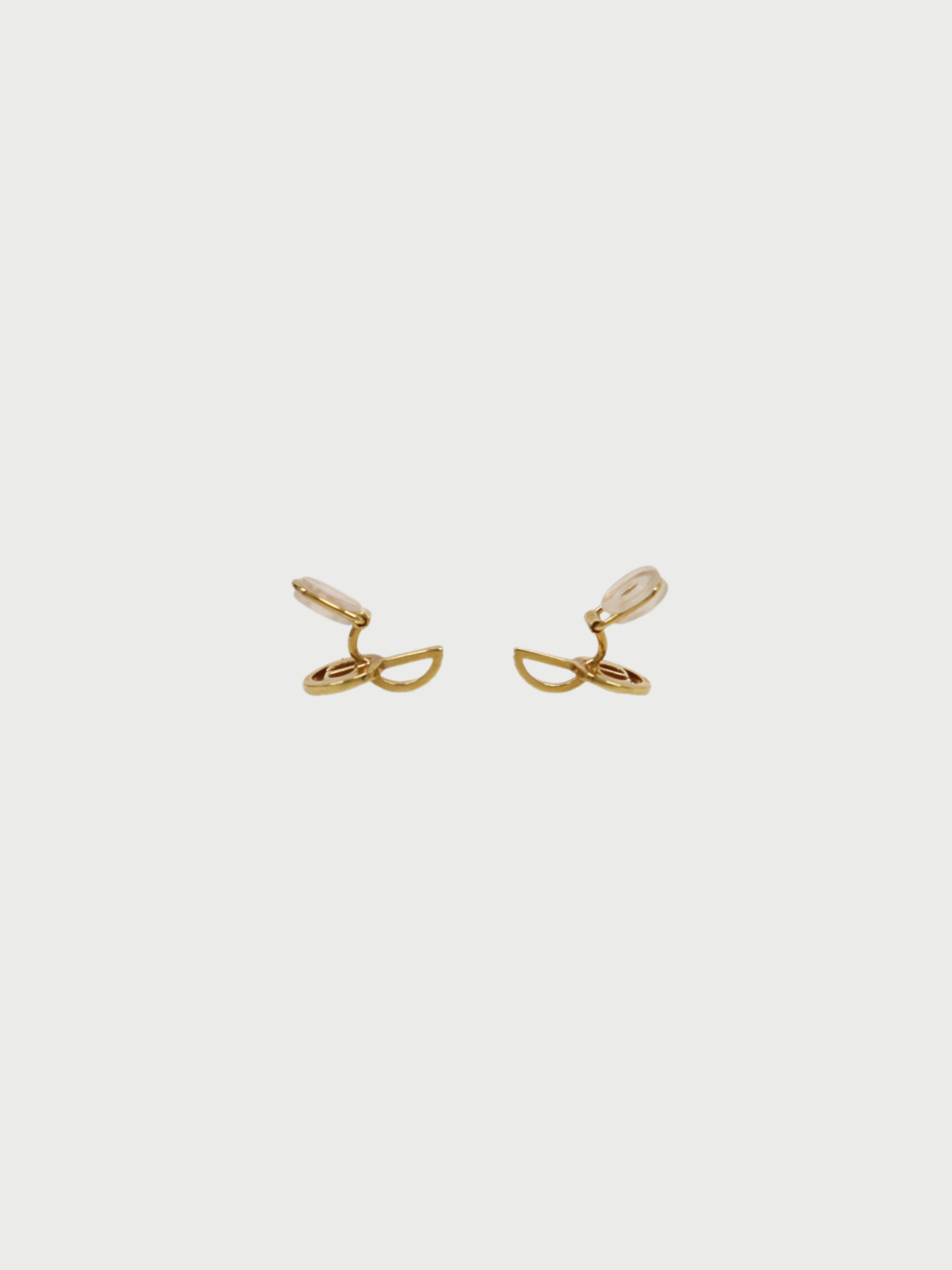 Christian Dior 2000s Gold Plated Metal Rhinestone CD Earrings