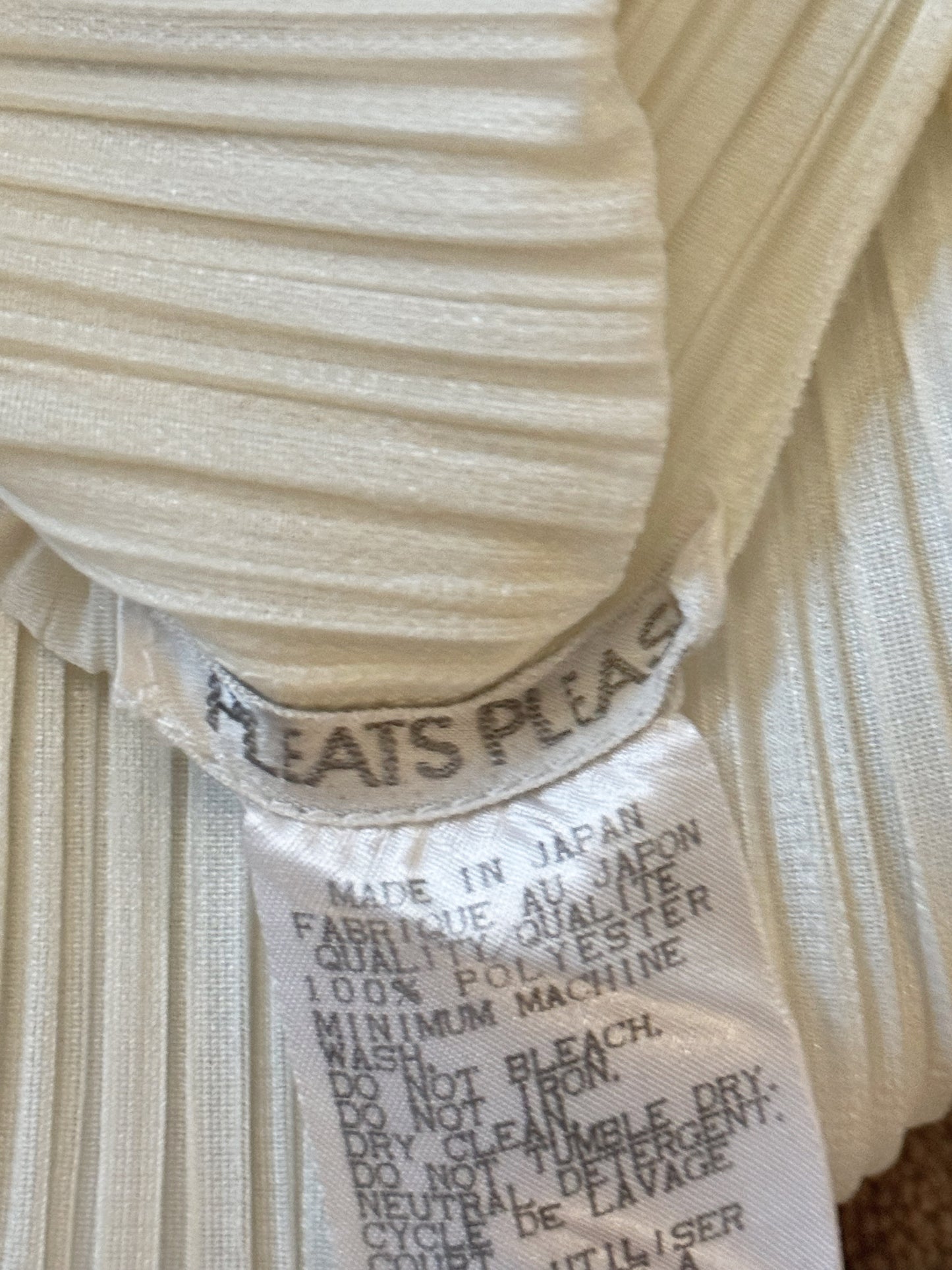 Issey Miyake Pleats Please 2000s Cream Pleated Tank Top