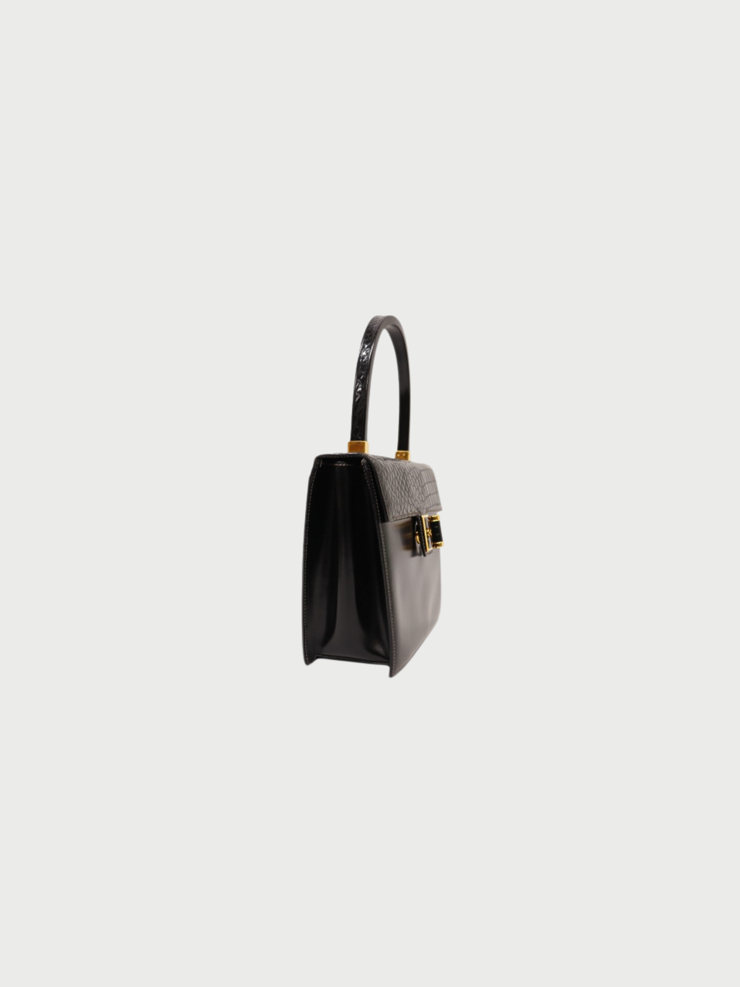 Gucci 2000s Black Crocodile Leather Handbag
