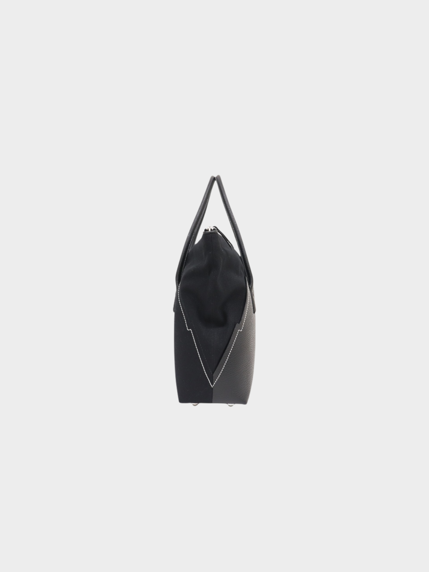Maison Margiela 2020s Black Leather Canvas 5AC Tote Bag