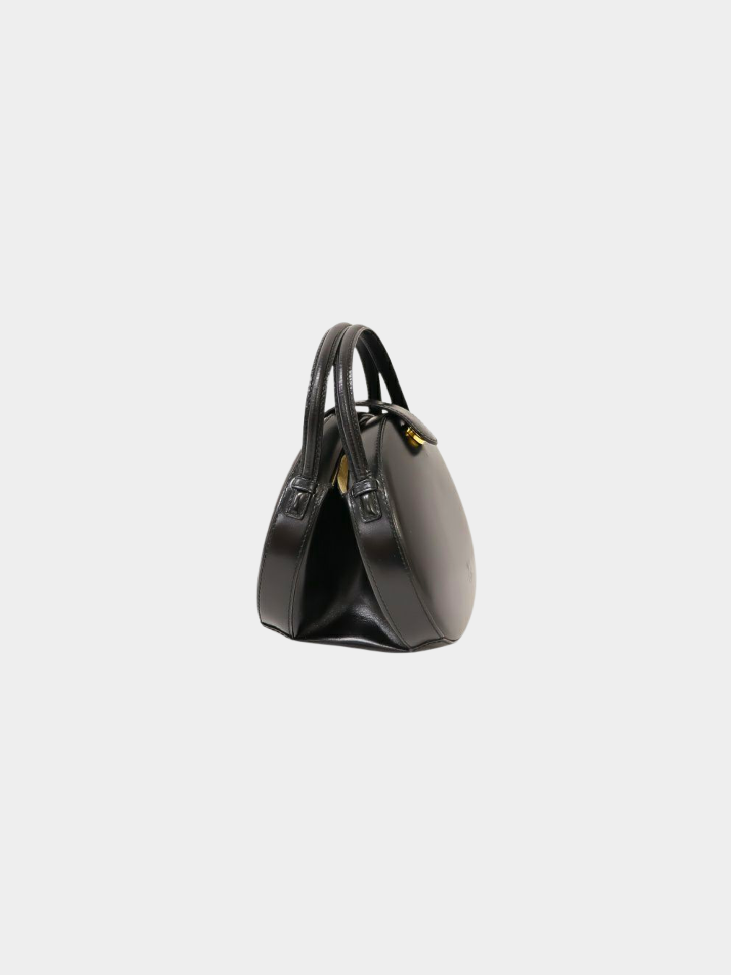 Loewe 2010s Black Calf Leather Anagram Round 2-Way Bag