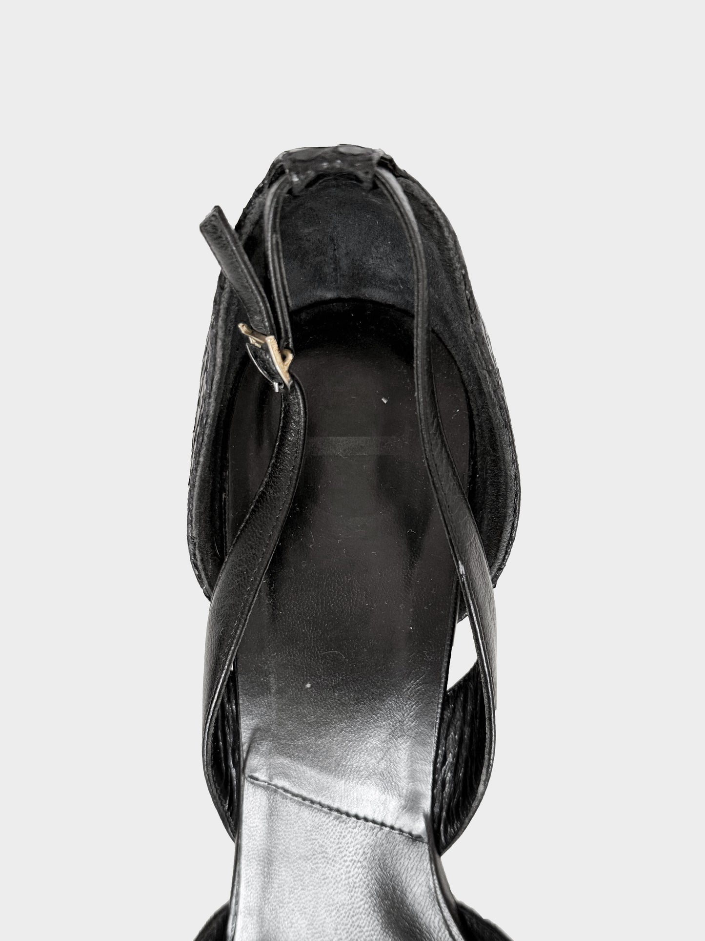 Christian Dior 2000s Black Snakeskin Leather Pointed Toe Pumps