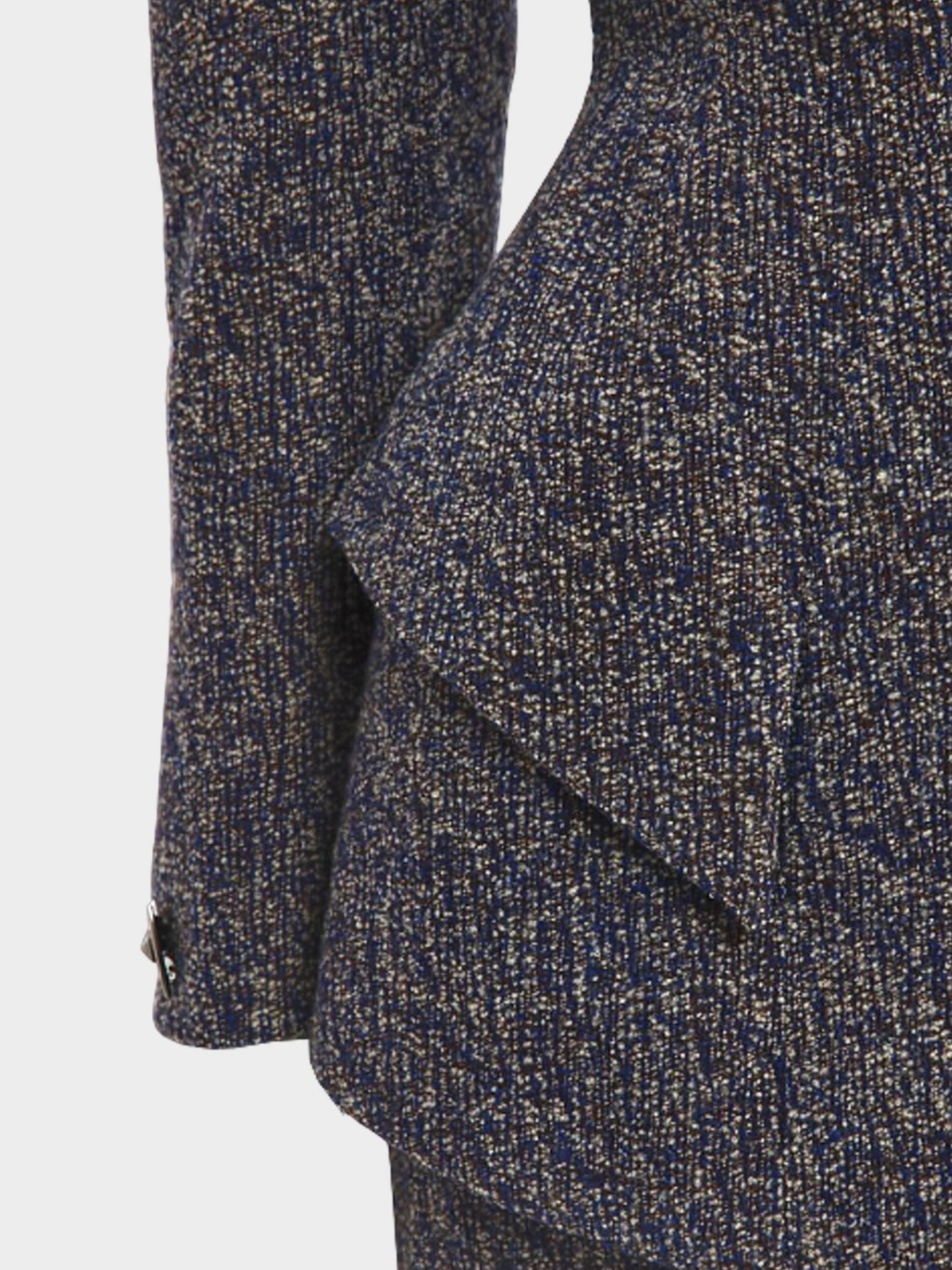 Thierry Mugler 1990s Blue and Grey Fitted Blazer and Skirt Set