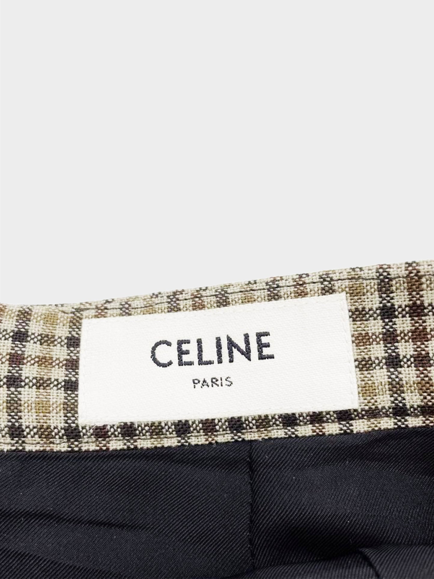 Celine SS 2022 Gingham Ruffled Short Skirt