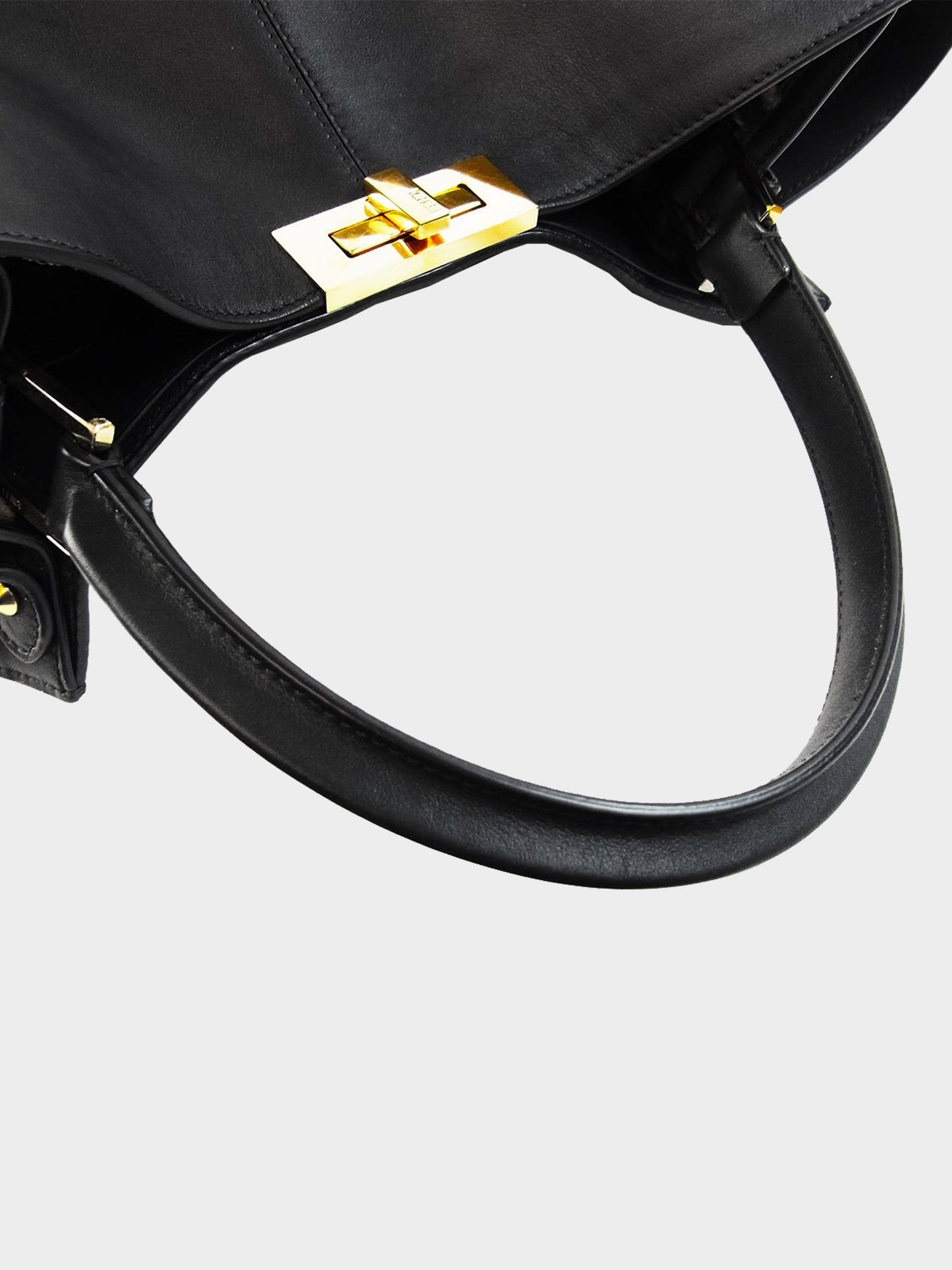 Fendi Late 2010s Black Leather Large Peekaboo X-Lite Bag