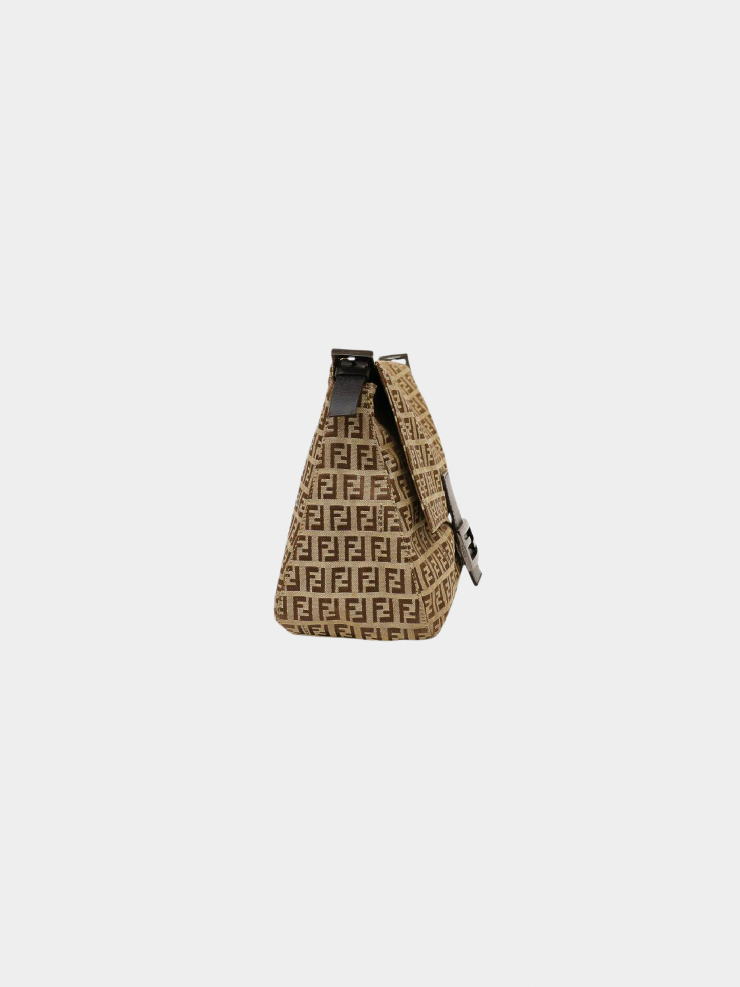 Fendi 2000s Beige Zucca Canvas Mamma Baguette Bag