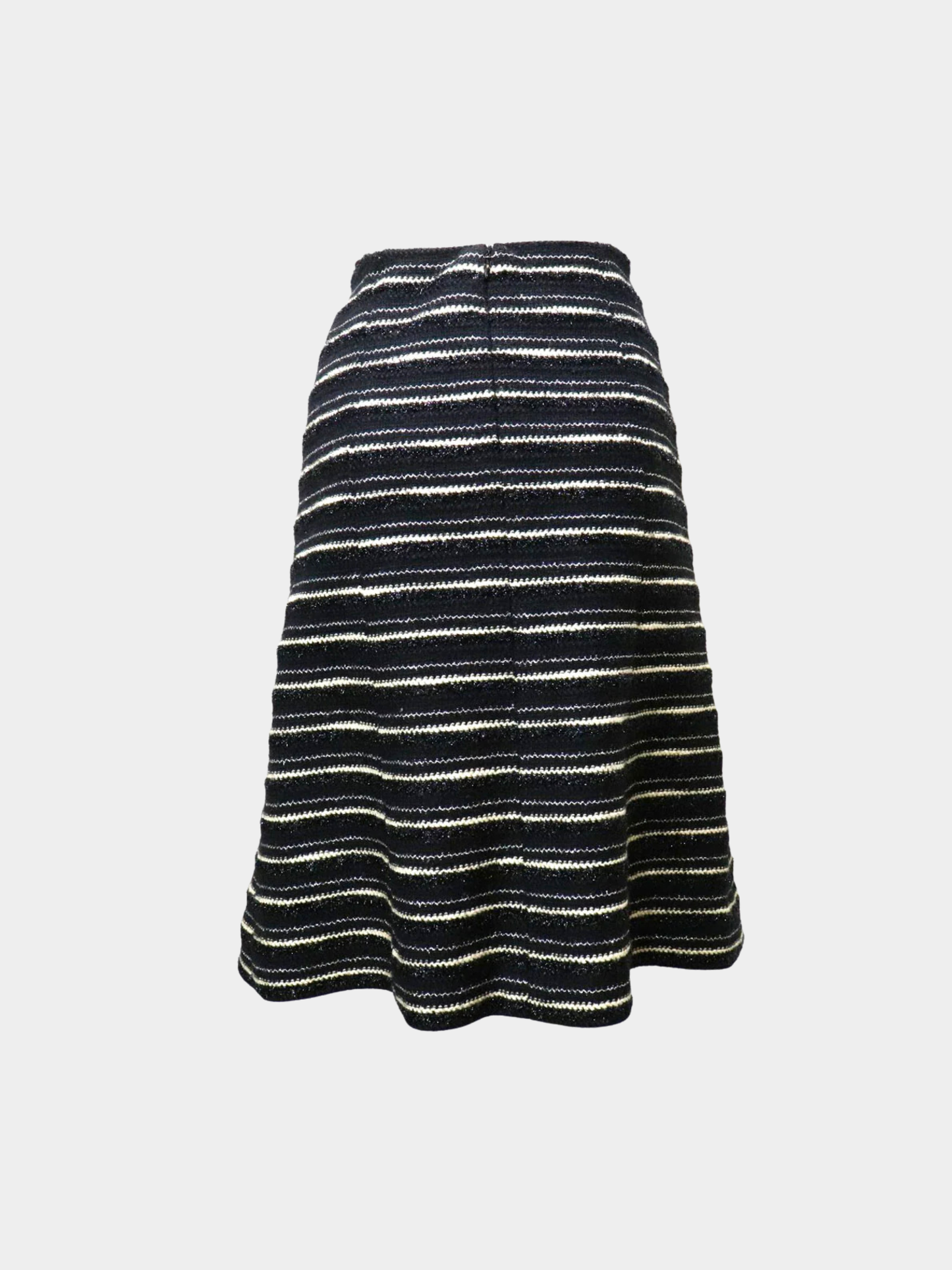 Chanel 2000s Black Tweed Flared Skirt