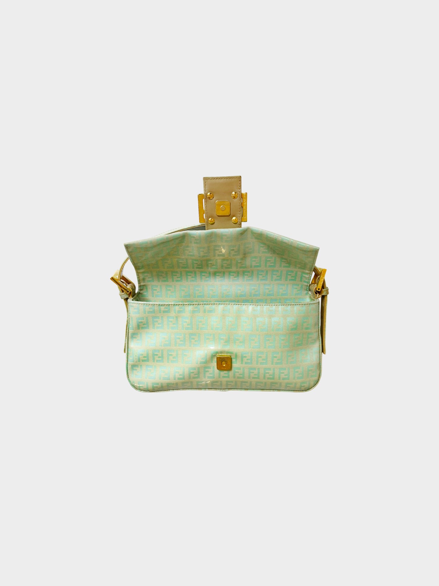 Fendi 2000s Mint Vinyl Zucchino Baguette