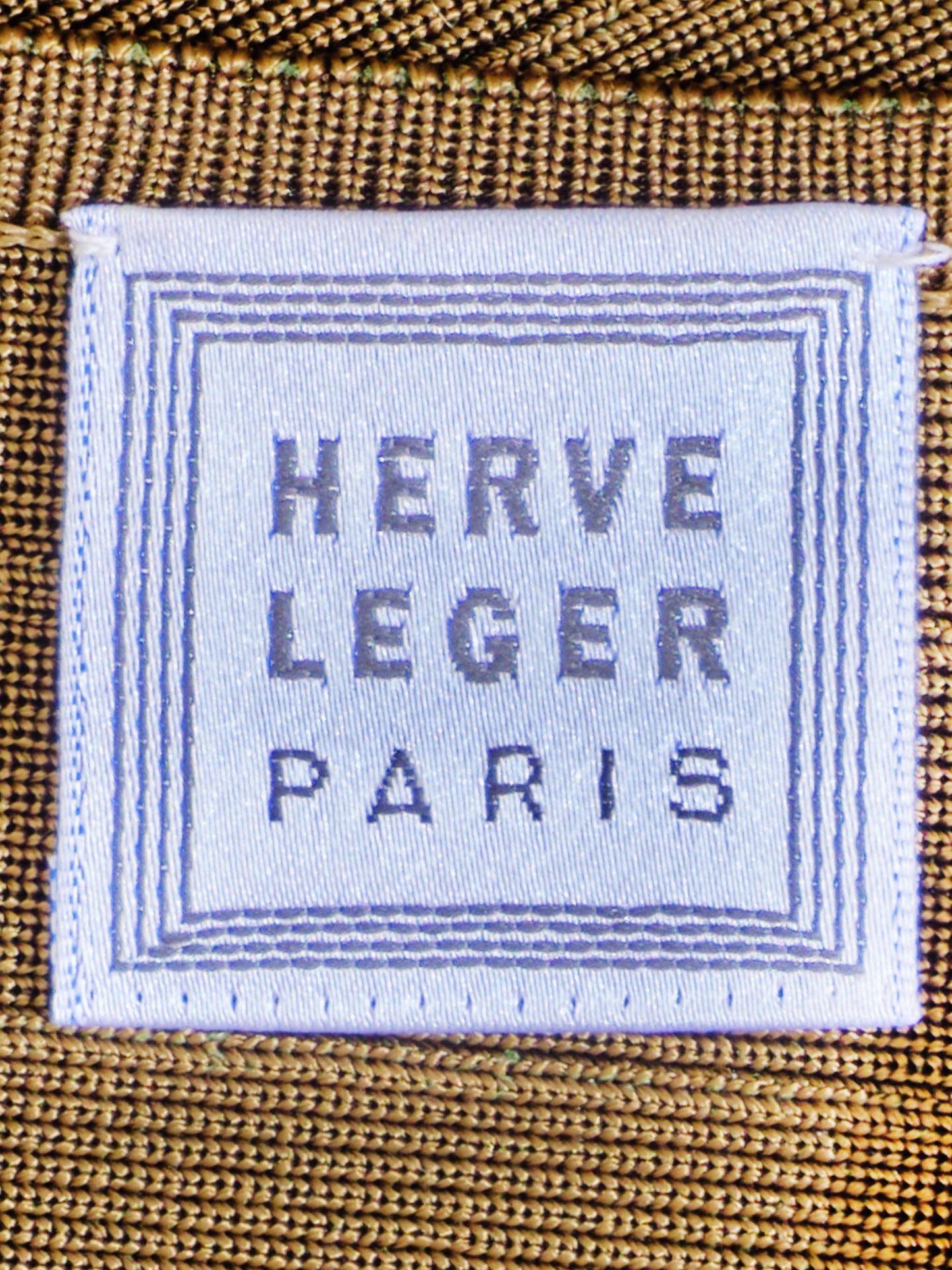 Hervé Léger 1990s Khaki Jersey Maxi Dress