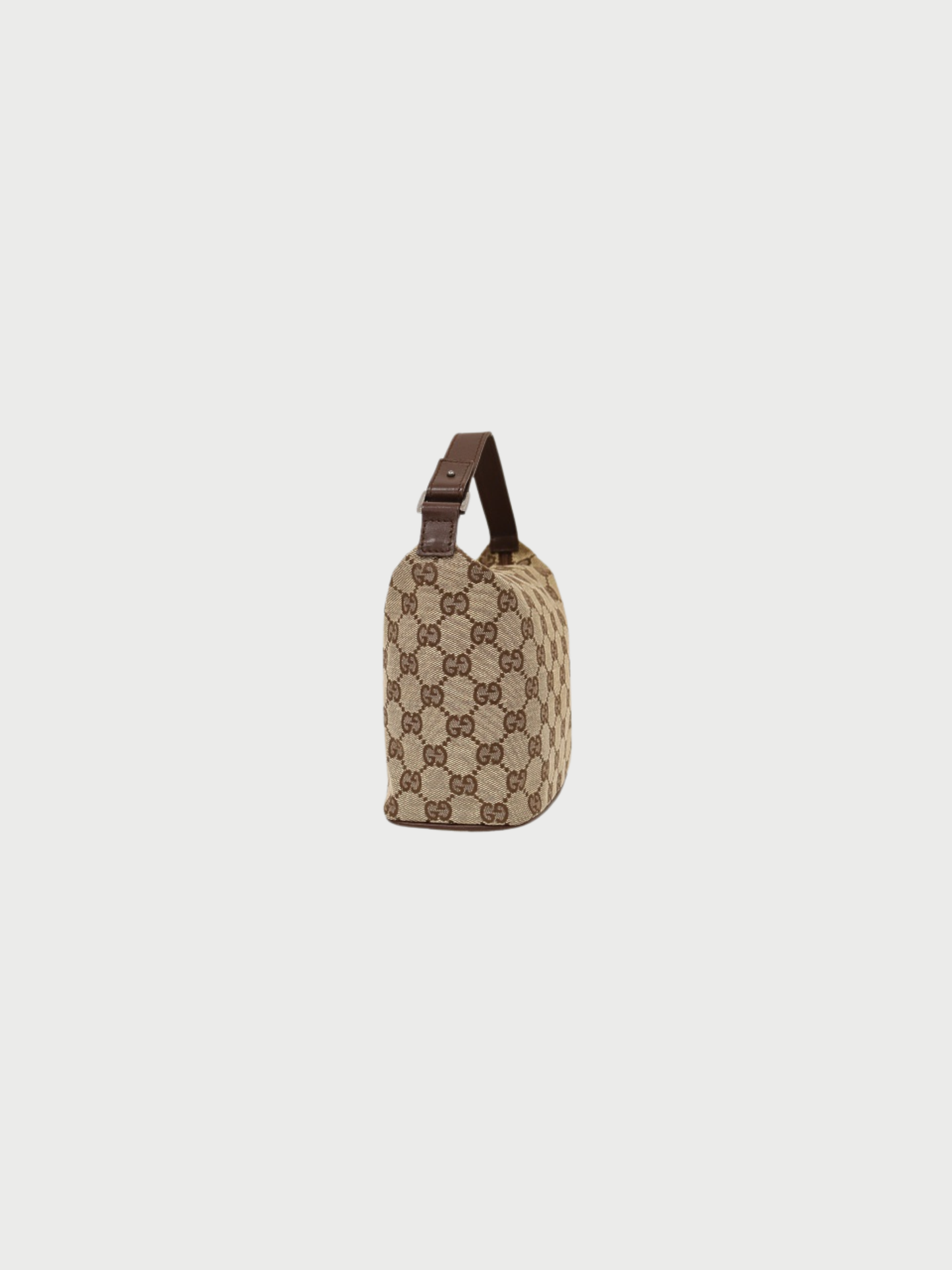 Gucci 2000s Brown Beige GG Canvas Leather Mini Handbag
