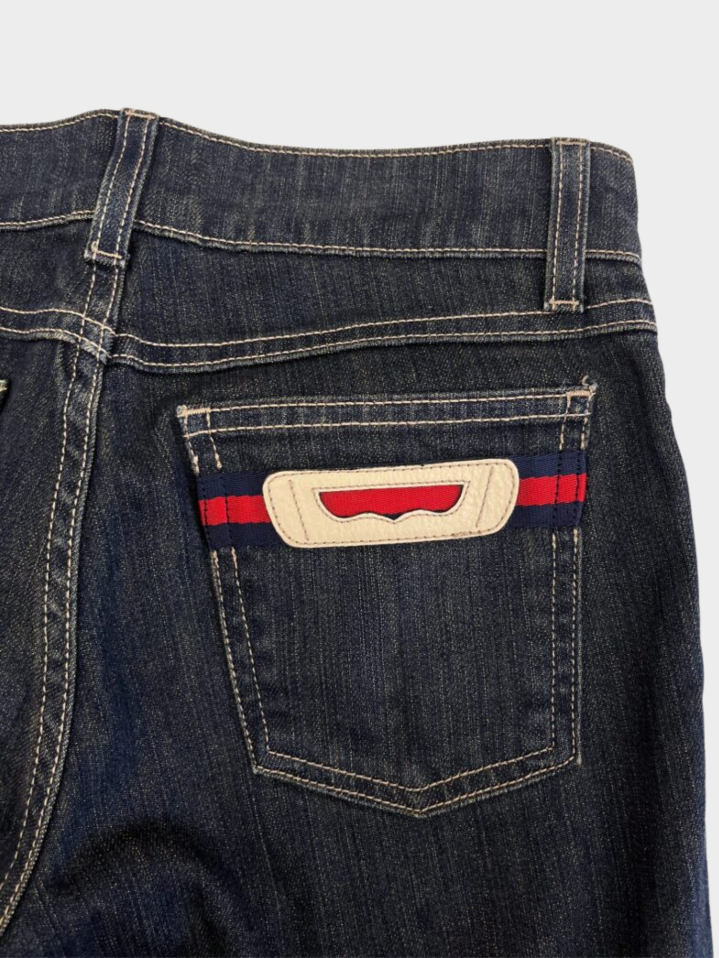 Gucci 2000s Dark Wash Denim Low-Rise Jeans