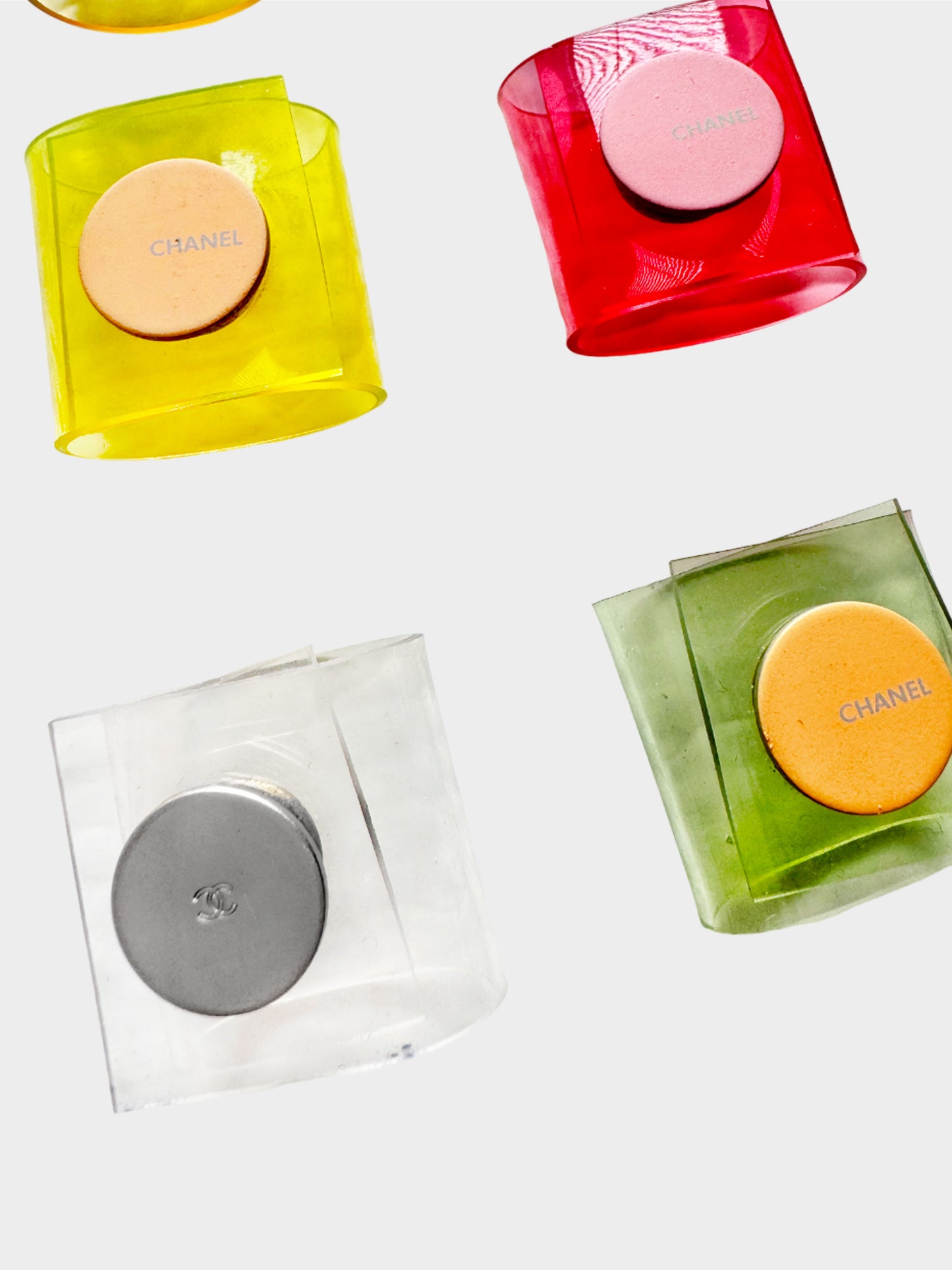 Chanel Cruise 2000 Rare Multicolor PVC Ring Set