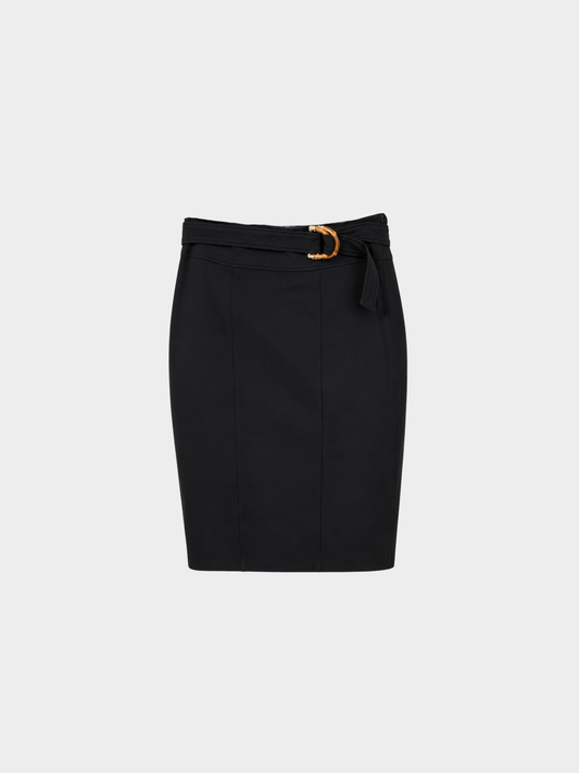 Gucci 2006 Black Jersey Bamboo-Belt Pencil Skirt