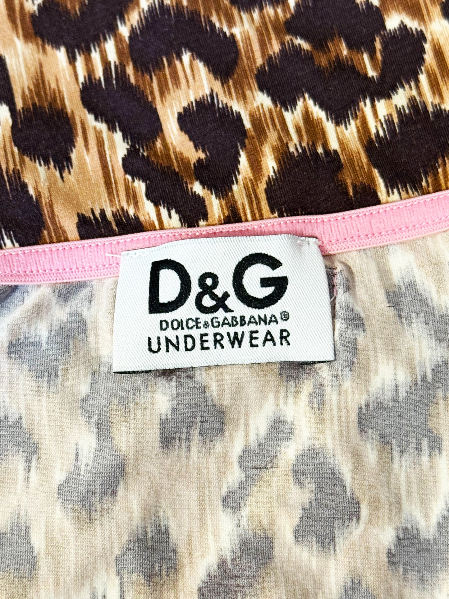 Dolce and Gabbana 2000s Pink and Brown Leopard Printed Cami Top
