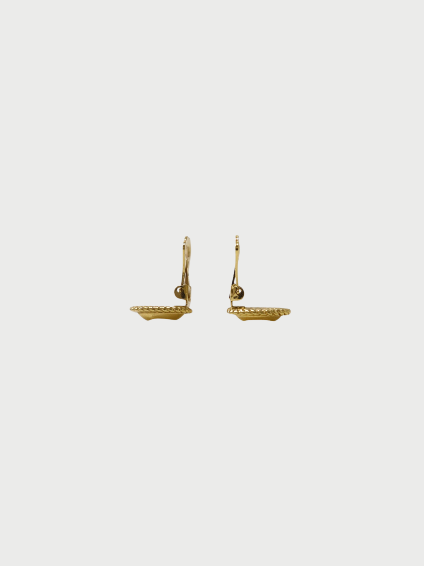 Christian Dior 2010s Gold Plated Metal CD Oval Earrings