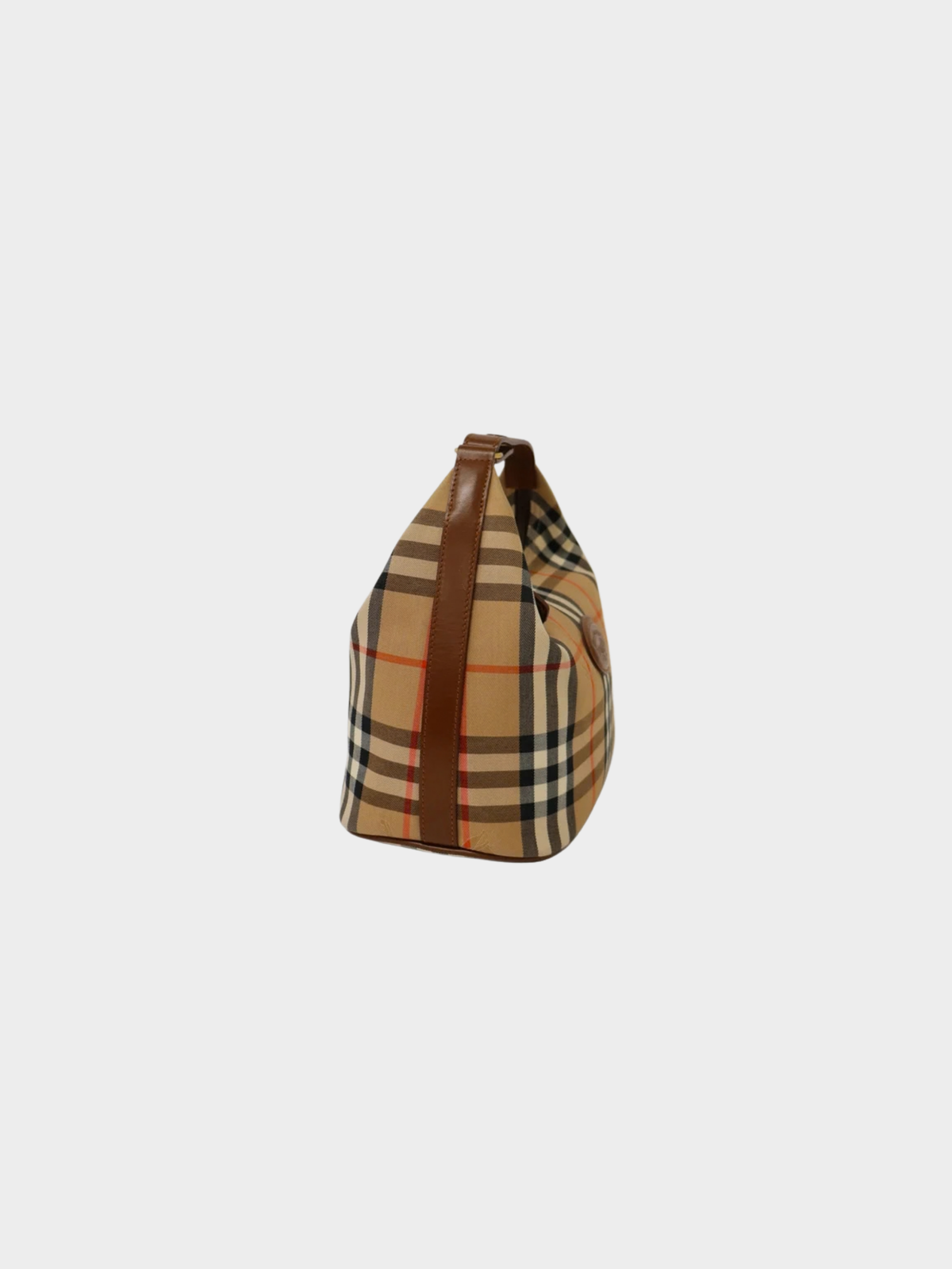 Burberry 2000s Beige Brown Check Canvas Handbag