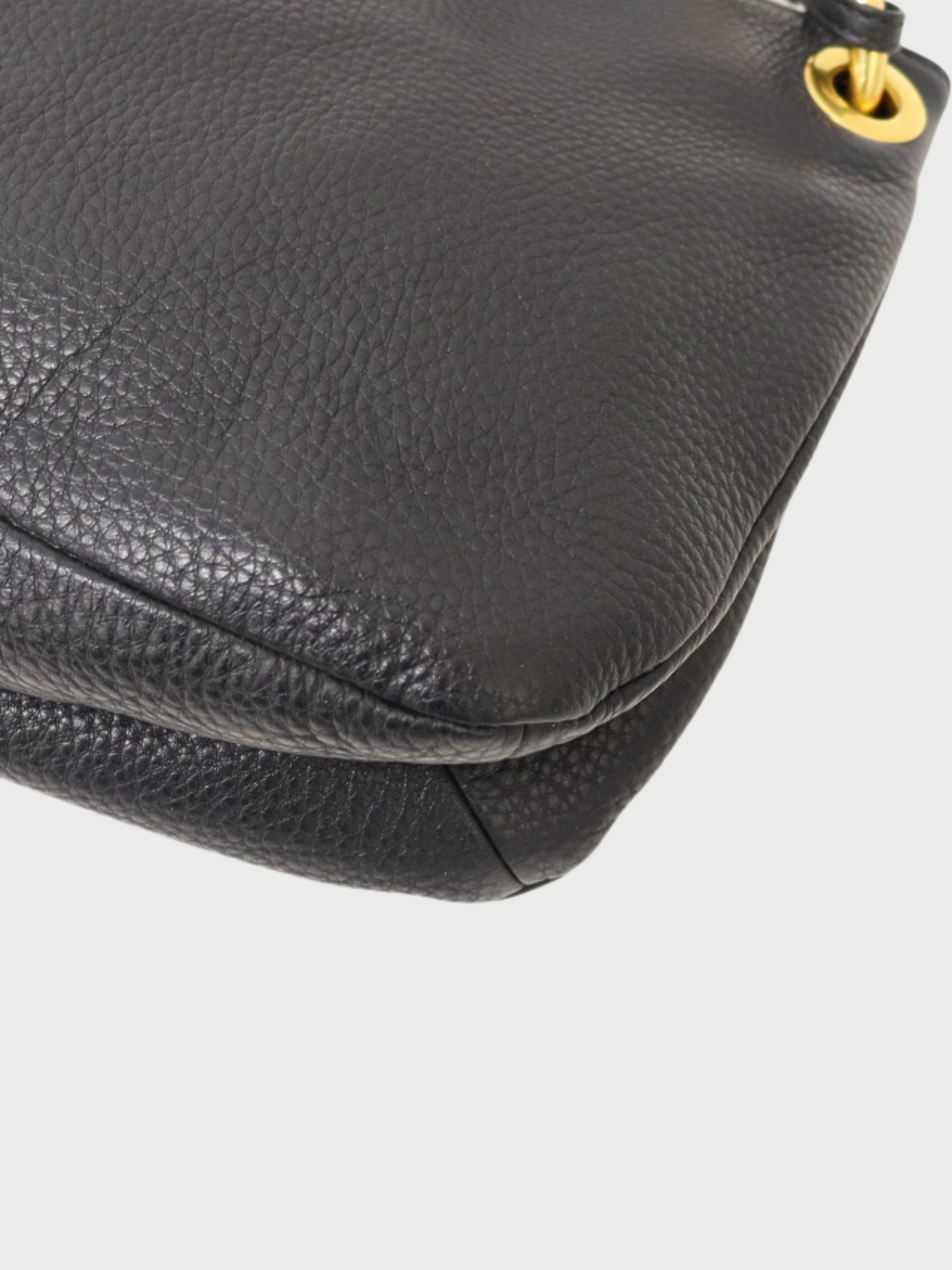 Prada 2010s Black Vitello Phenix Leather Logo Hardware One Shoulder Bag