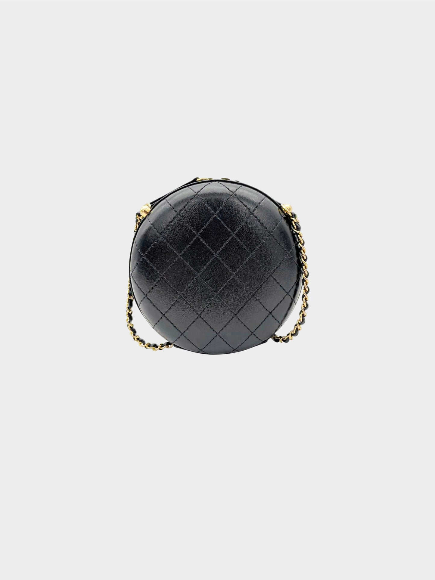 Chanel 2019 Black Quilted Round Leather Bag