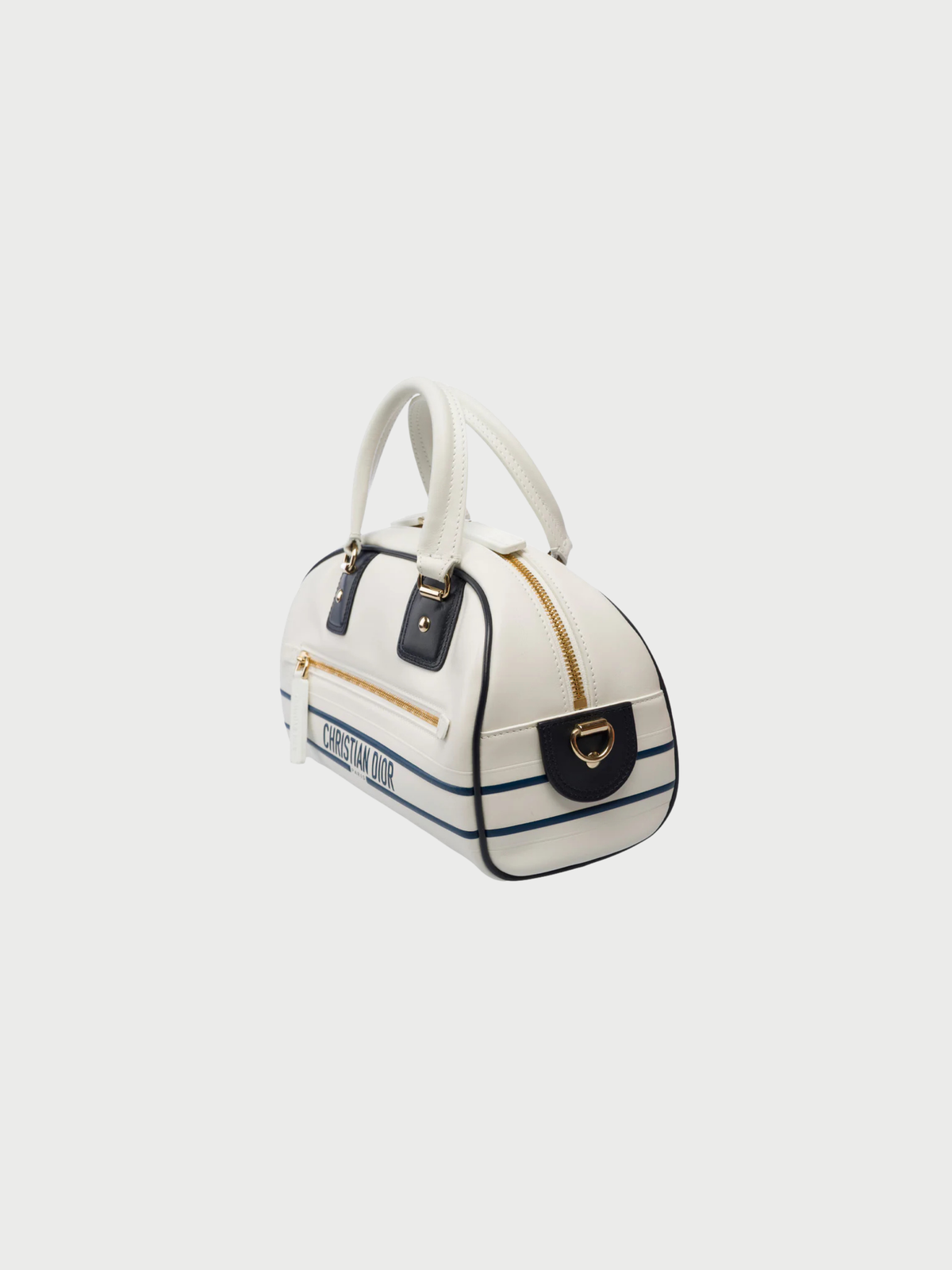 Christian Dior 2020s White Leather Mini Vibe Bowling Bag