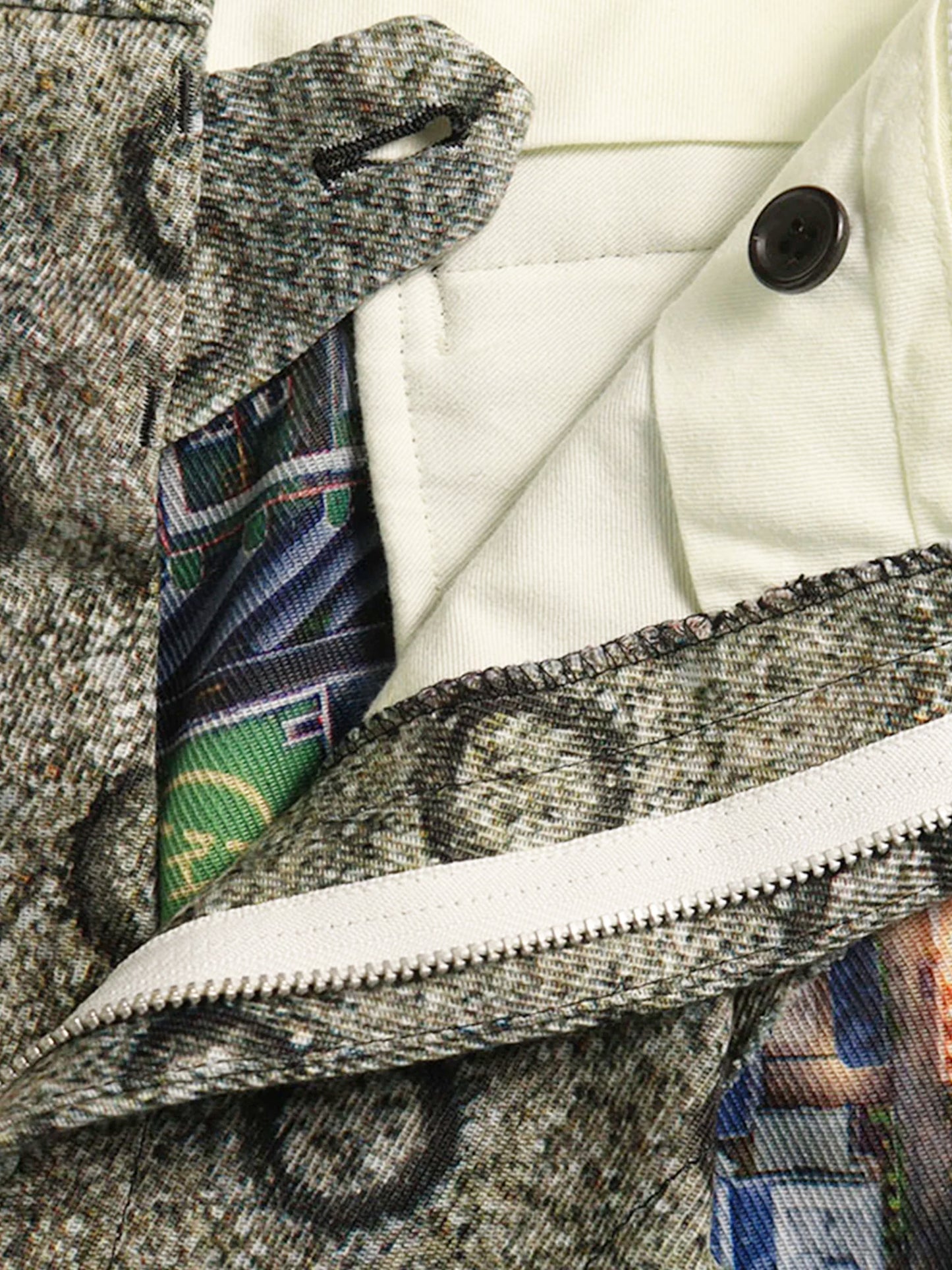 Comme des Garçons FW 2018 HOMME PLUS City Print Patchwork Wide Shorts