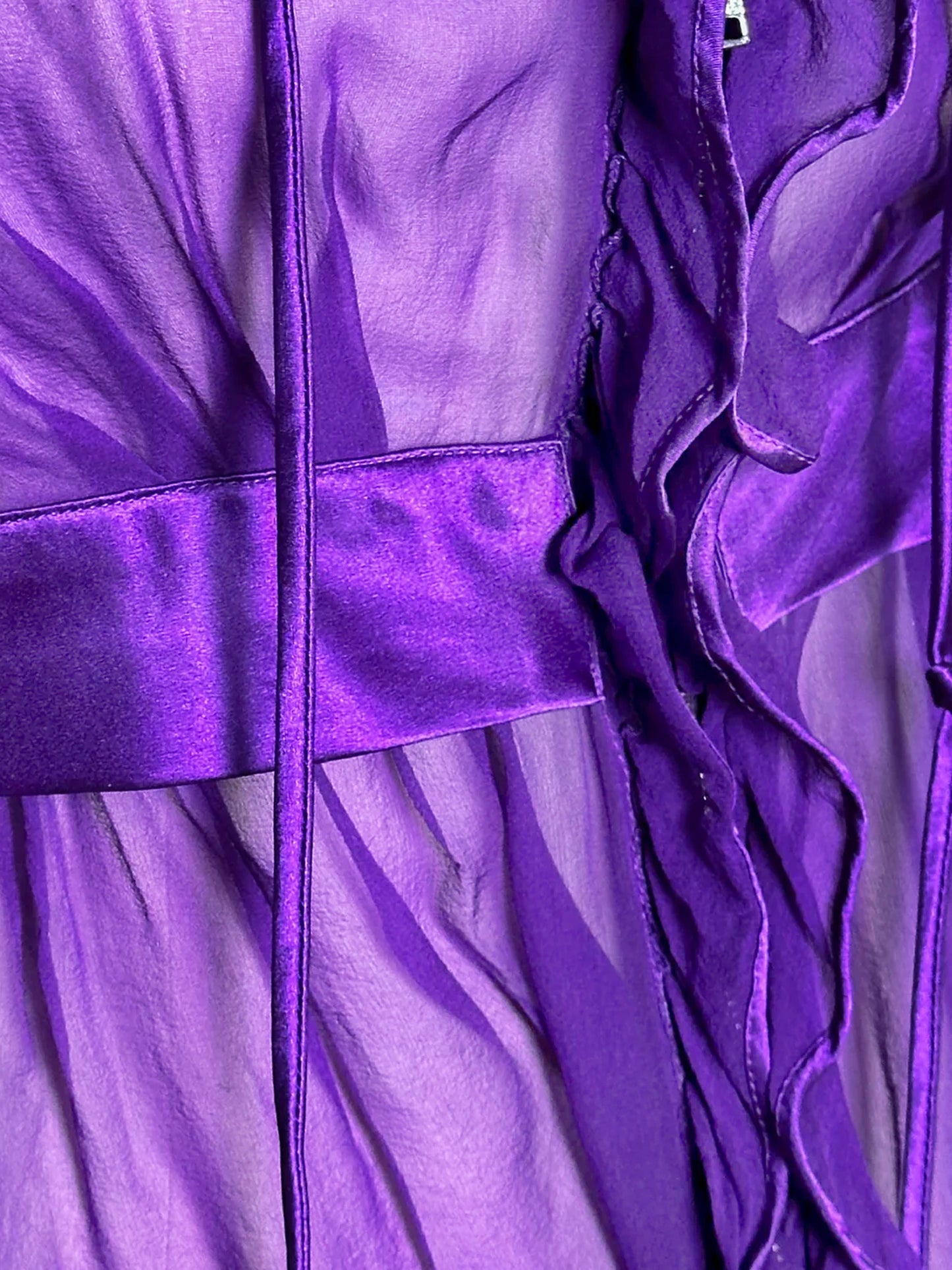 Dolce and Gabbana 2000 Purple Silk Ruffled Top