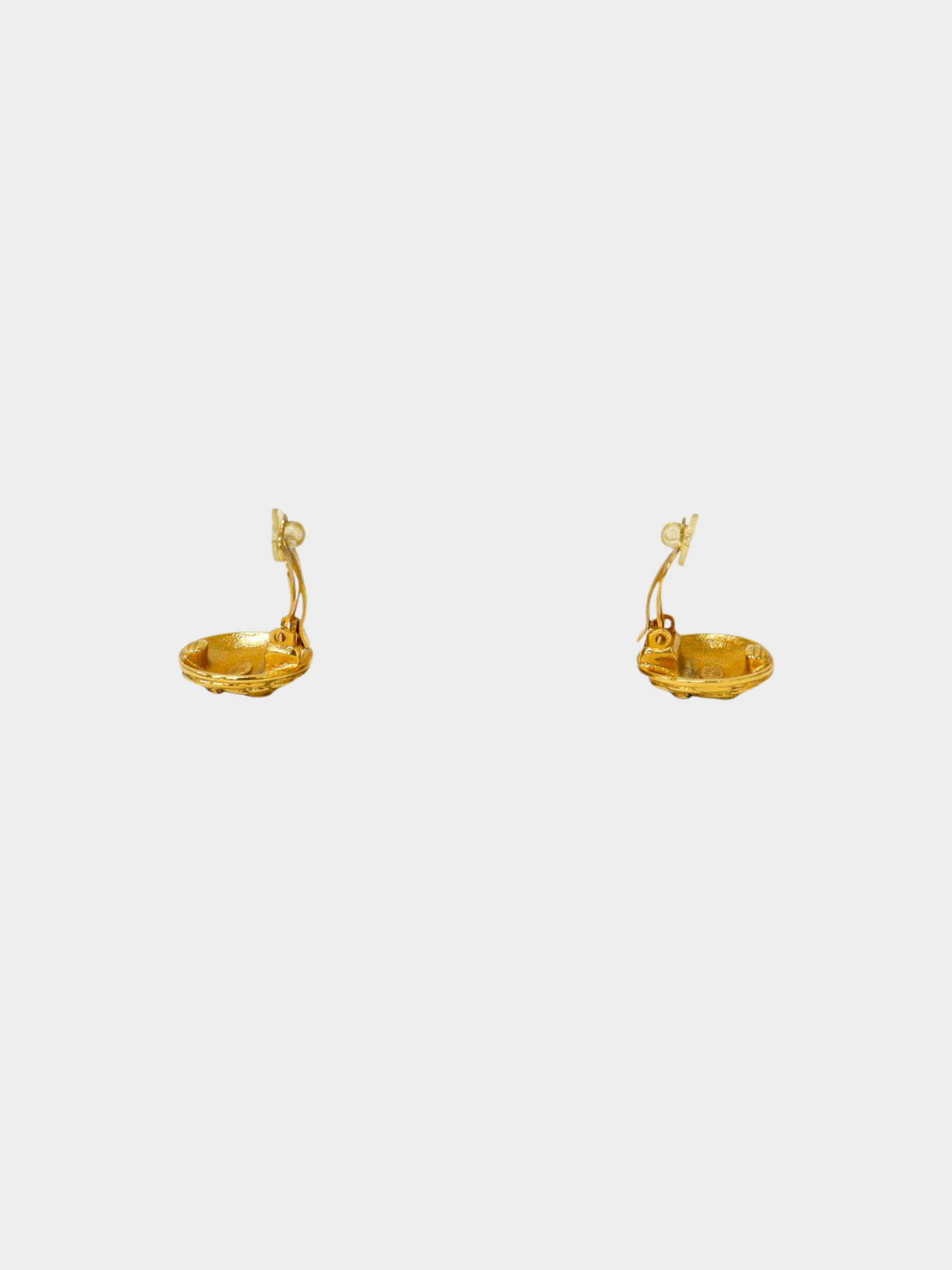 Chanel 1990s Gold Coco Round Earrings