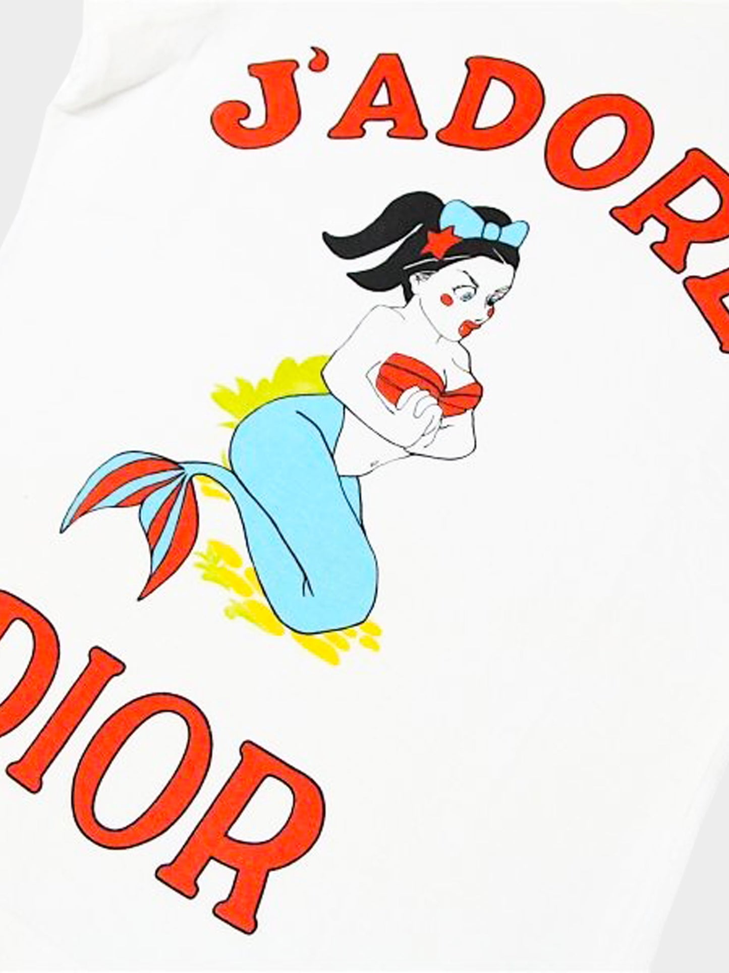 Christian Dior by John Galliano Summer Holiday Cruise 2002 J'adore Mermaid Print Graphic Tee