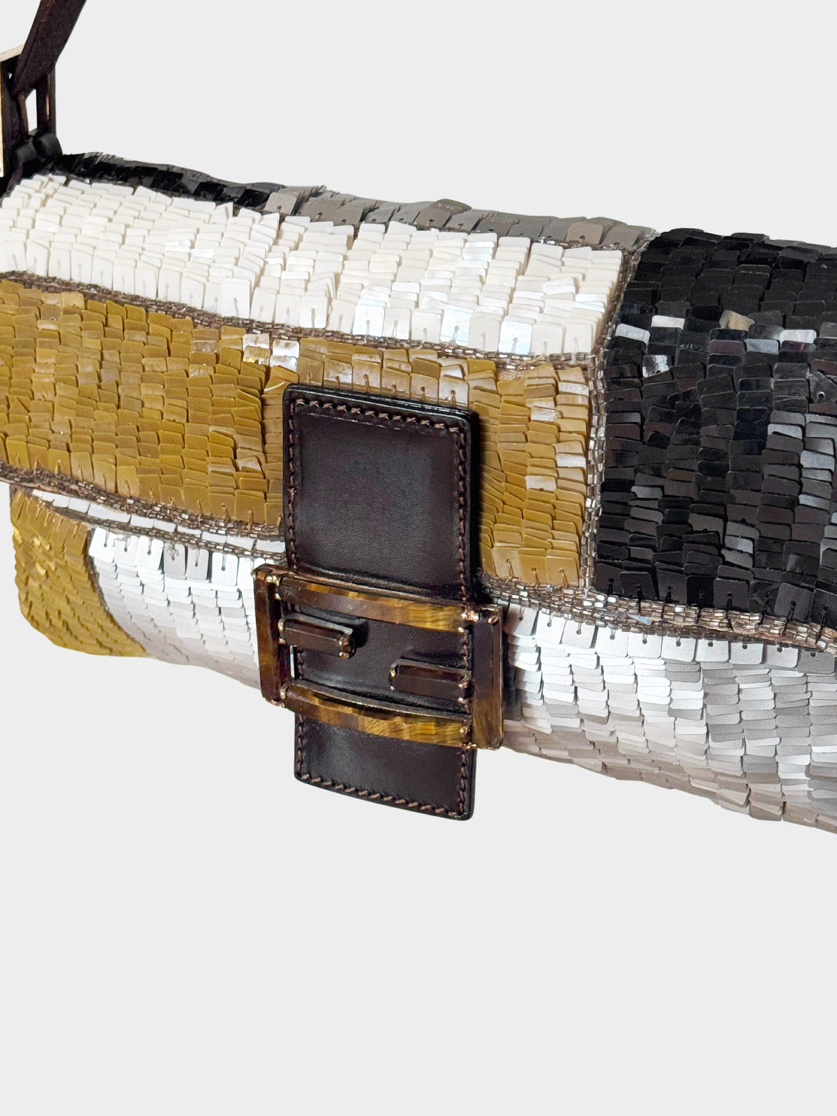 Fendi Late 1990s Multicolor Sequin Paillettes and Beaded Baguette
