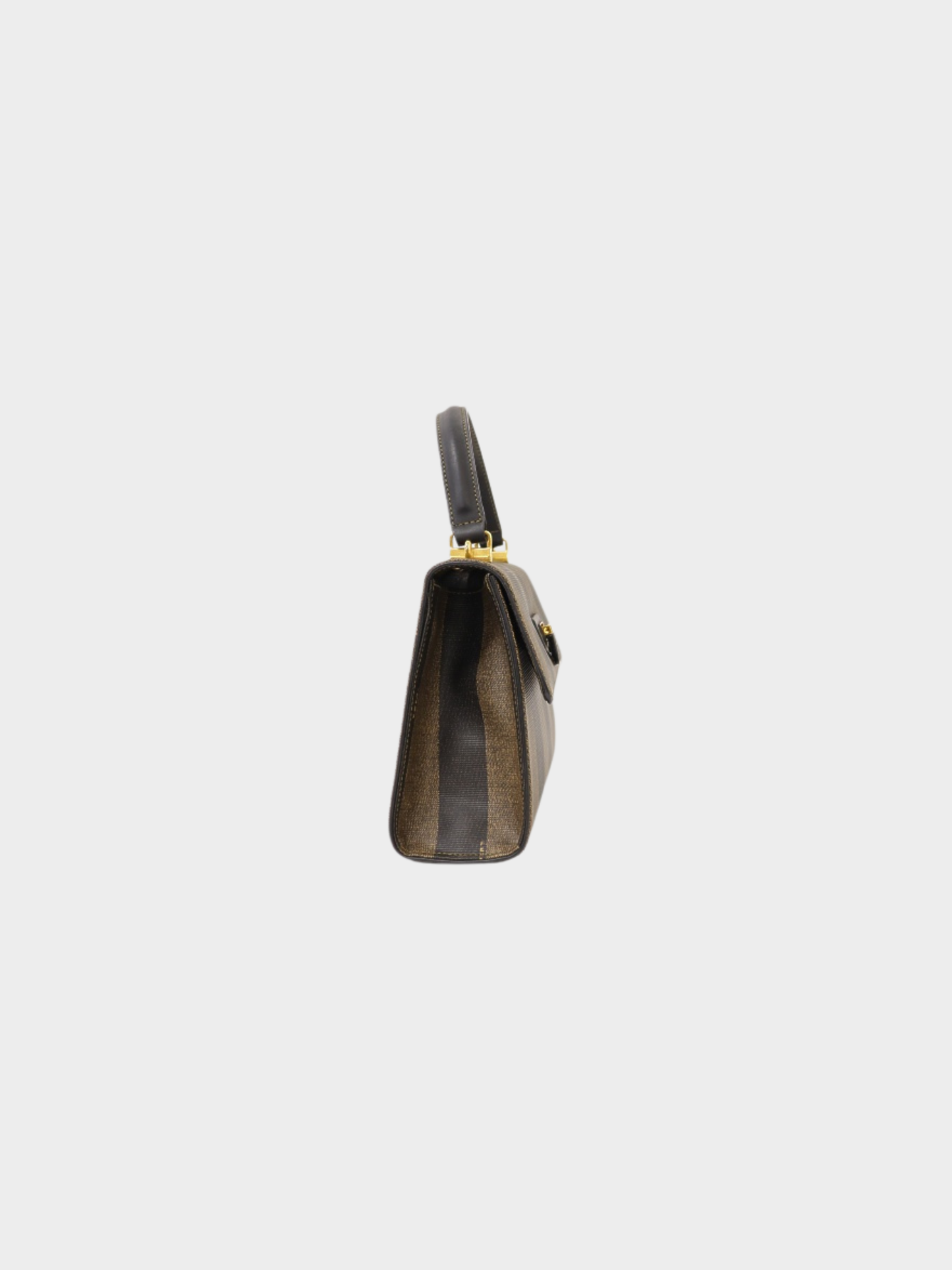 Fendi 2000s Khaki Black Pequin Canvas Leather 2-Way Bag