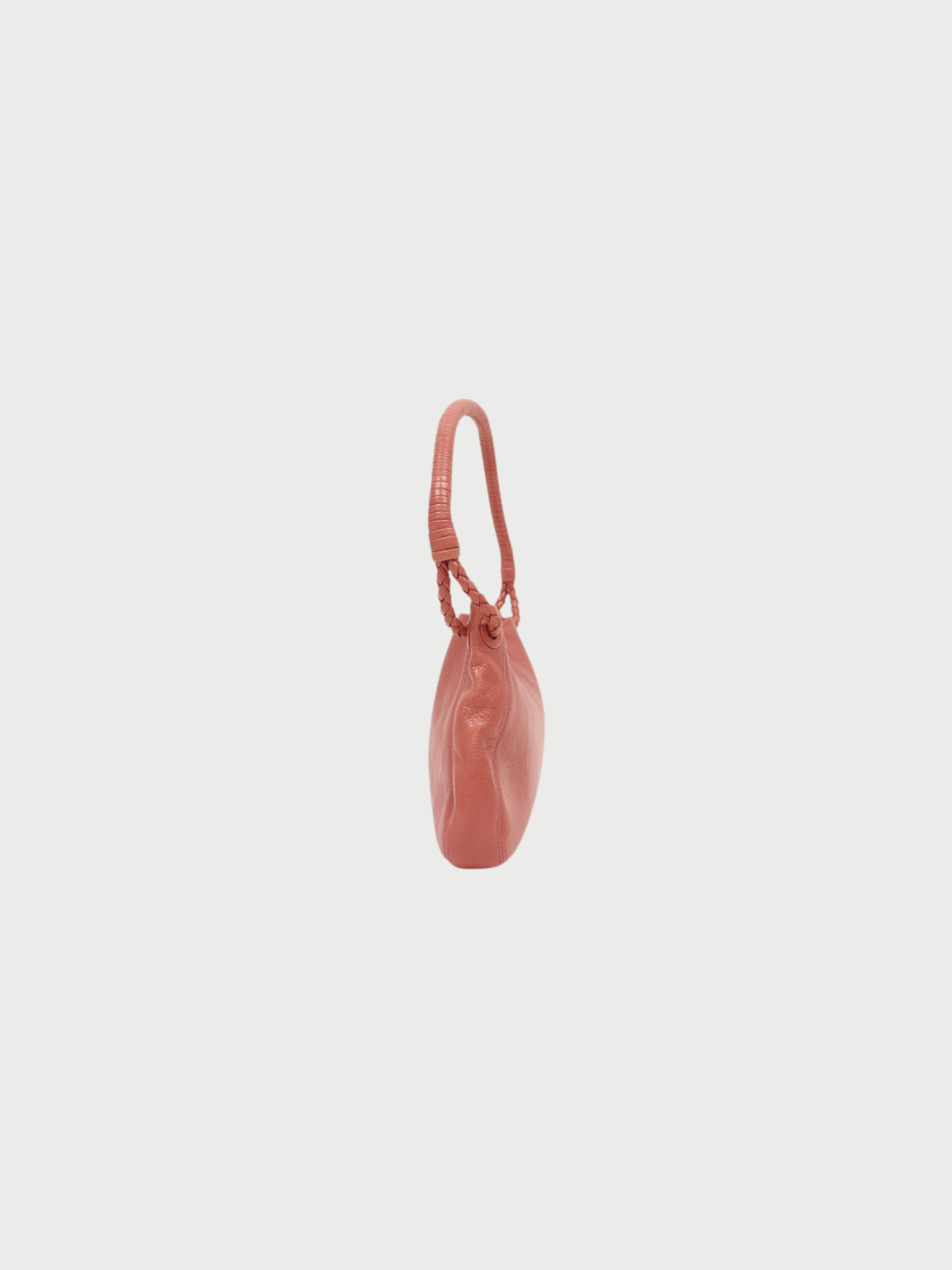 Bottega Veneta 2000s Pink Leather Logo Embossed One-Shoulder Bag