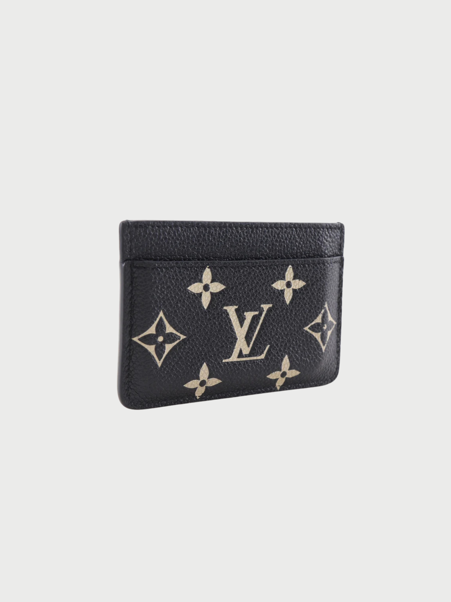 Louis Vuitton 2000s Beige Gold Monogram Bicolor Porte Cartes Simple Card Case