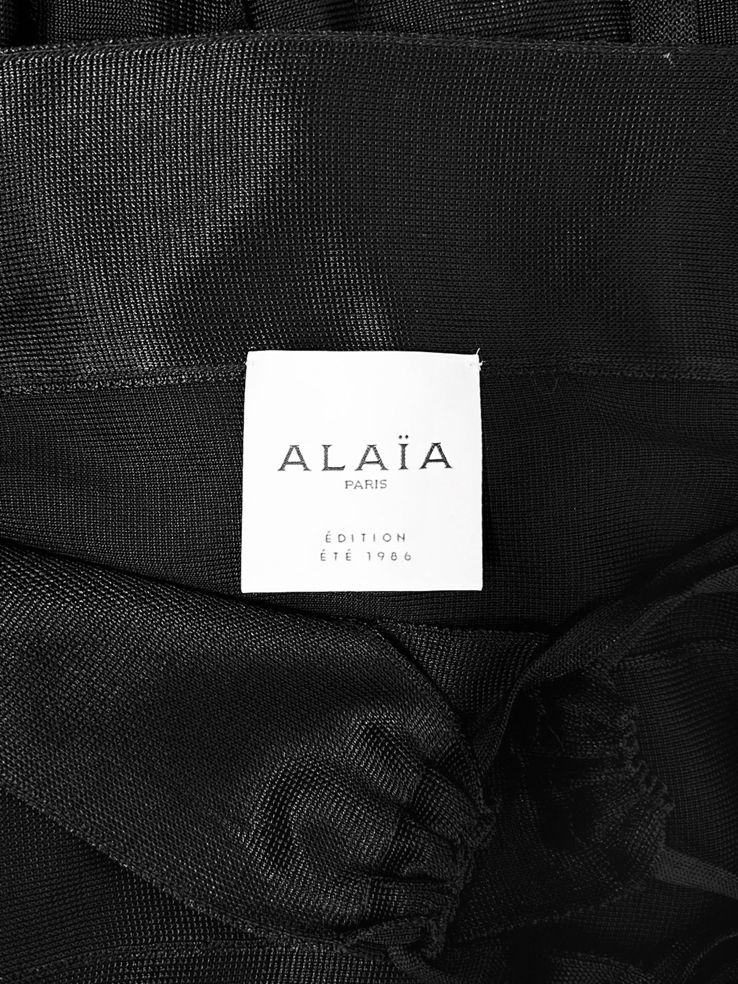 Alaïa 1986 Black Lace-up Mesh Mermaid Skirt