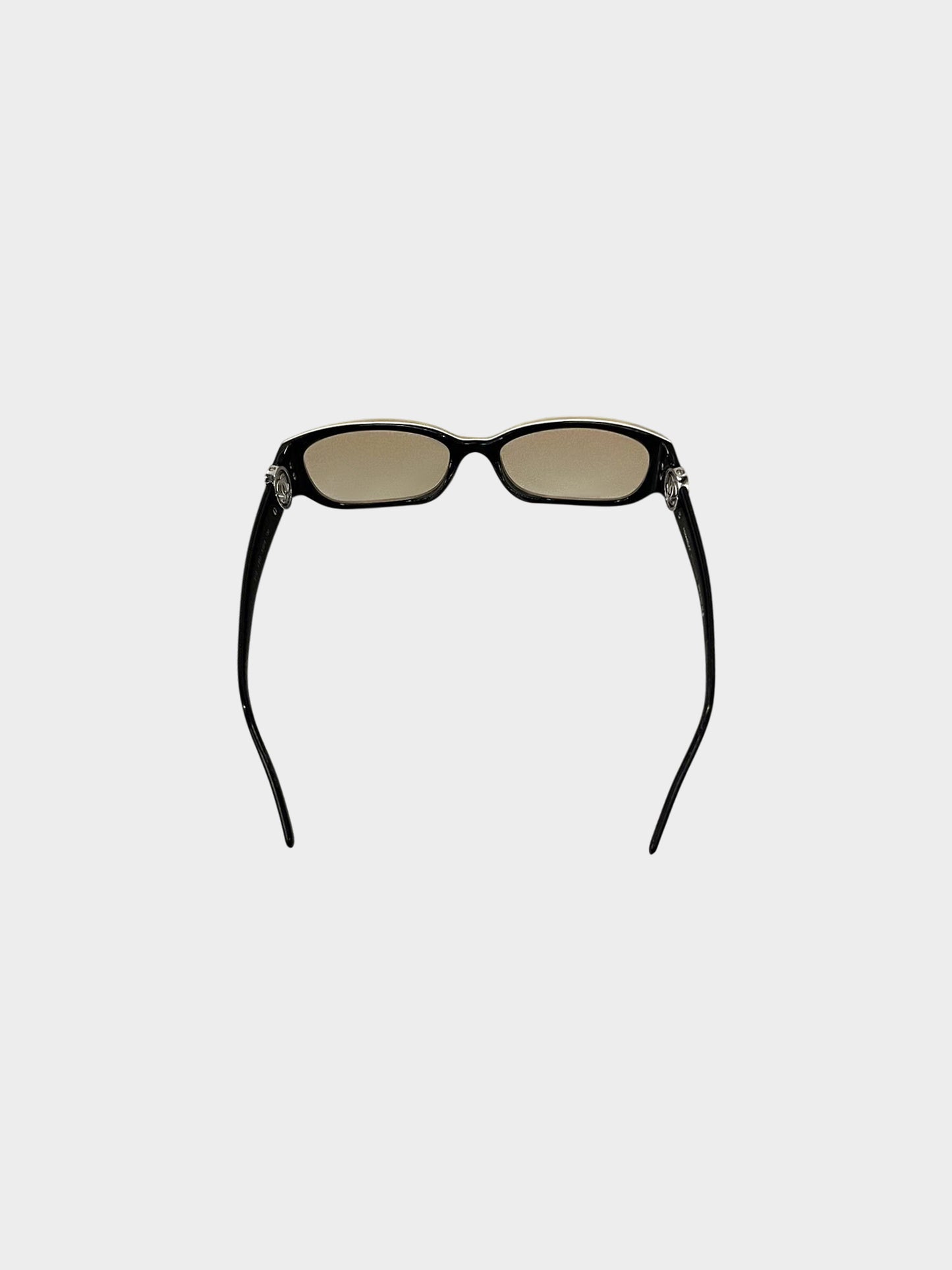 Chanel 2000s Bi-color CC Narrow Oval Glasses