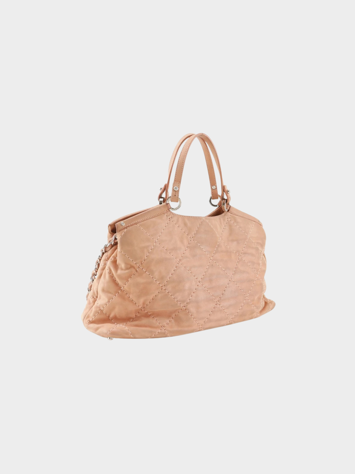 Chanel 2012 Salmon Pink Calfskin Stitched CC 2-Way Shoulder Bag