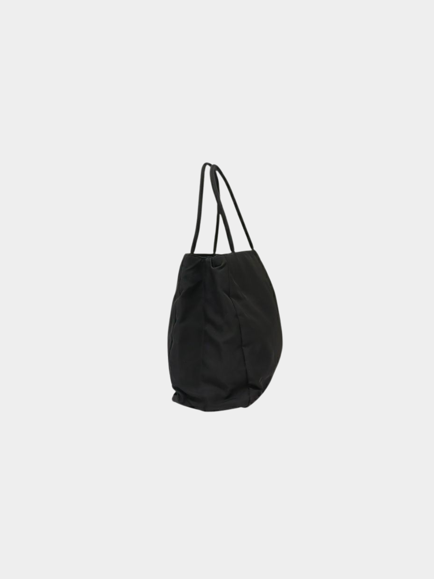 Prada 2000s Black Triangle Logo Hardware Nylon Tote Bag