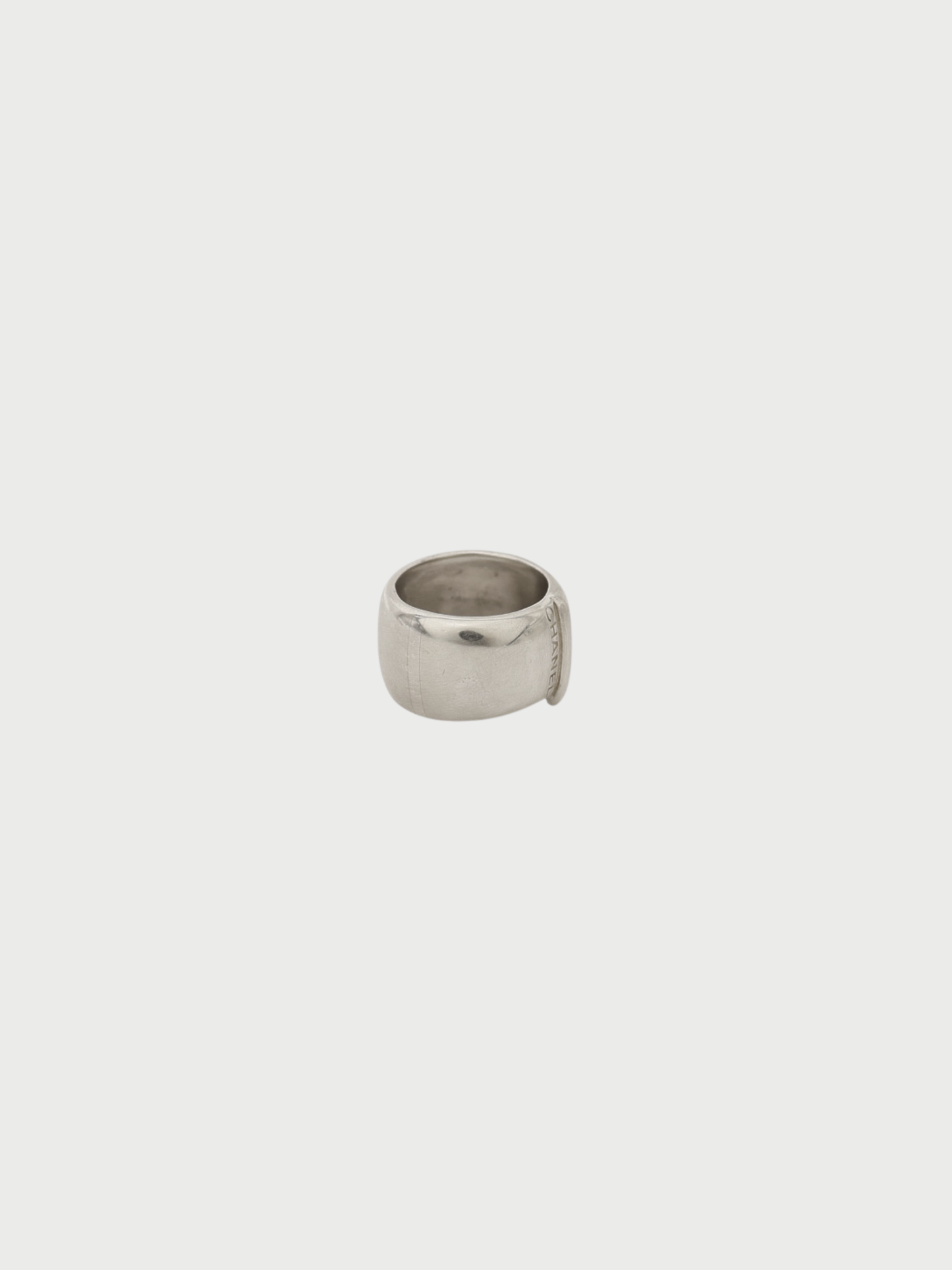Chanel 2000s Silver 925 Logo Band Ring