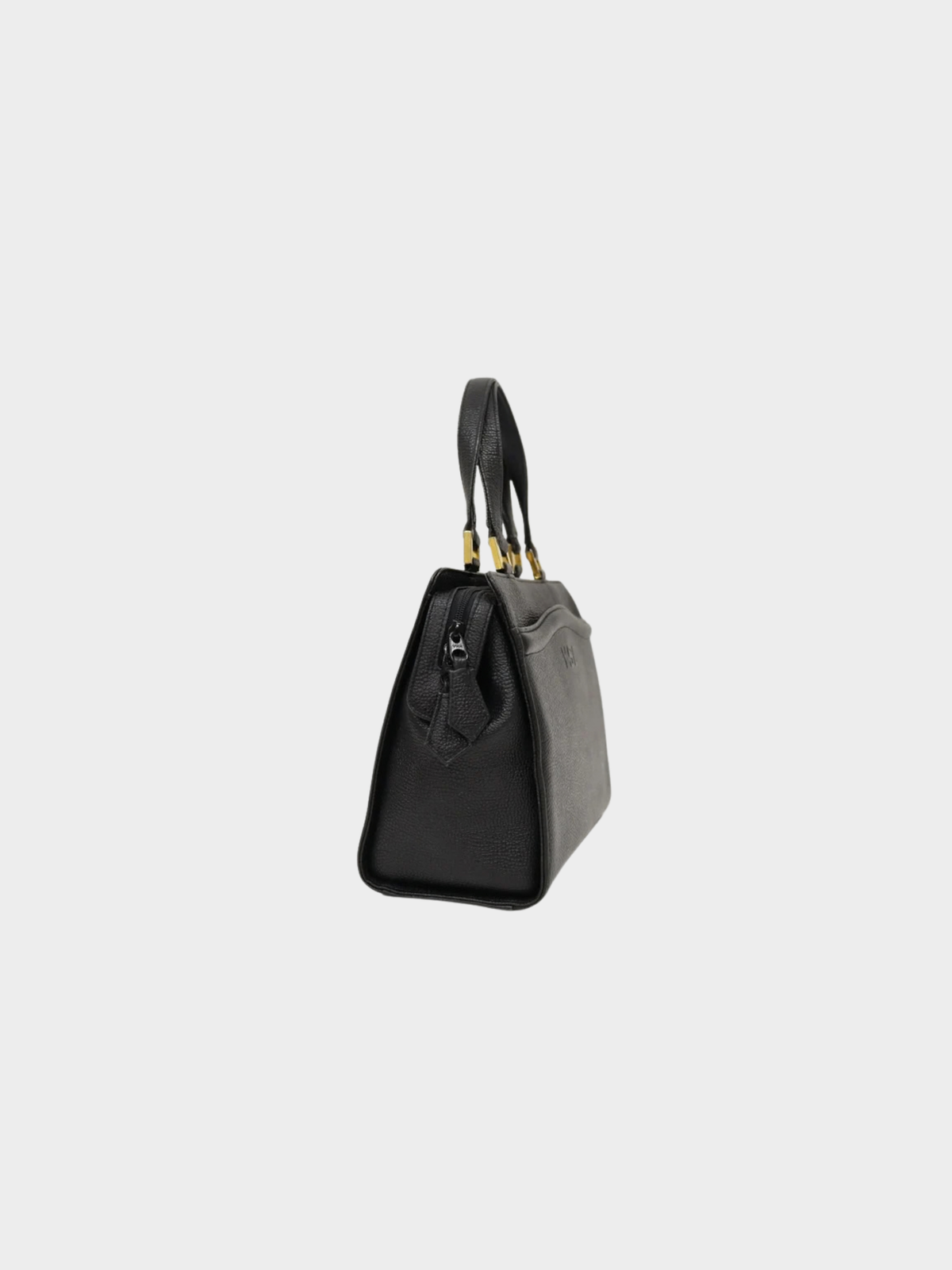 Yves Saint Laurent 2000s Black Logo-Embossed Leather Handbag
