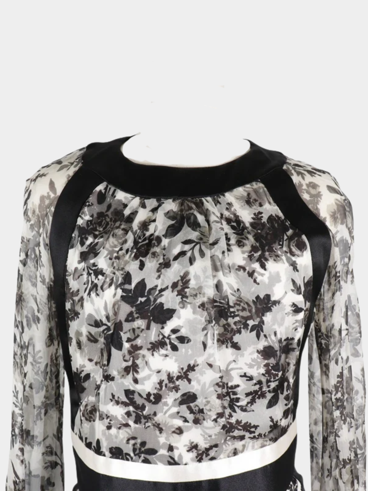 Balenciaga 2000s White and Black Silk Dress