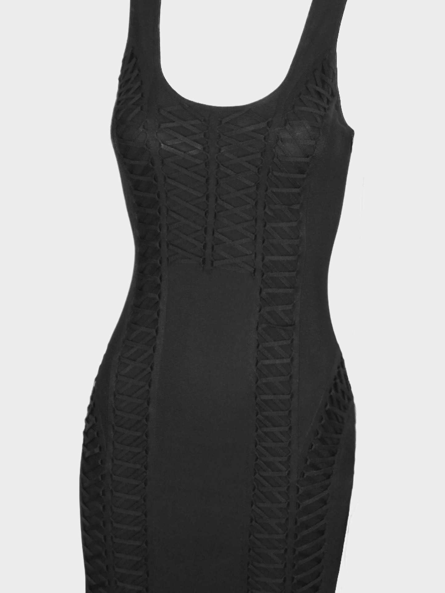 Christian Dior by John Galliano FW 2002 Black Bondage Laced Up Dress