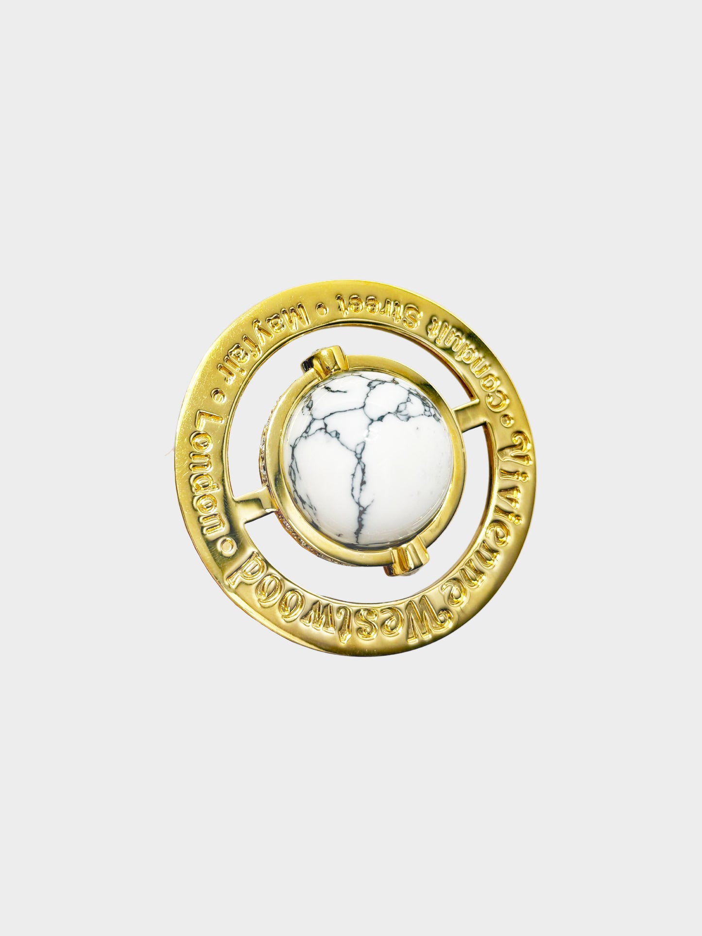 Vivienne Westwood 2020s Gold Giant Howlite Orb Pendant Necklace