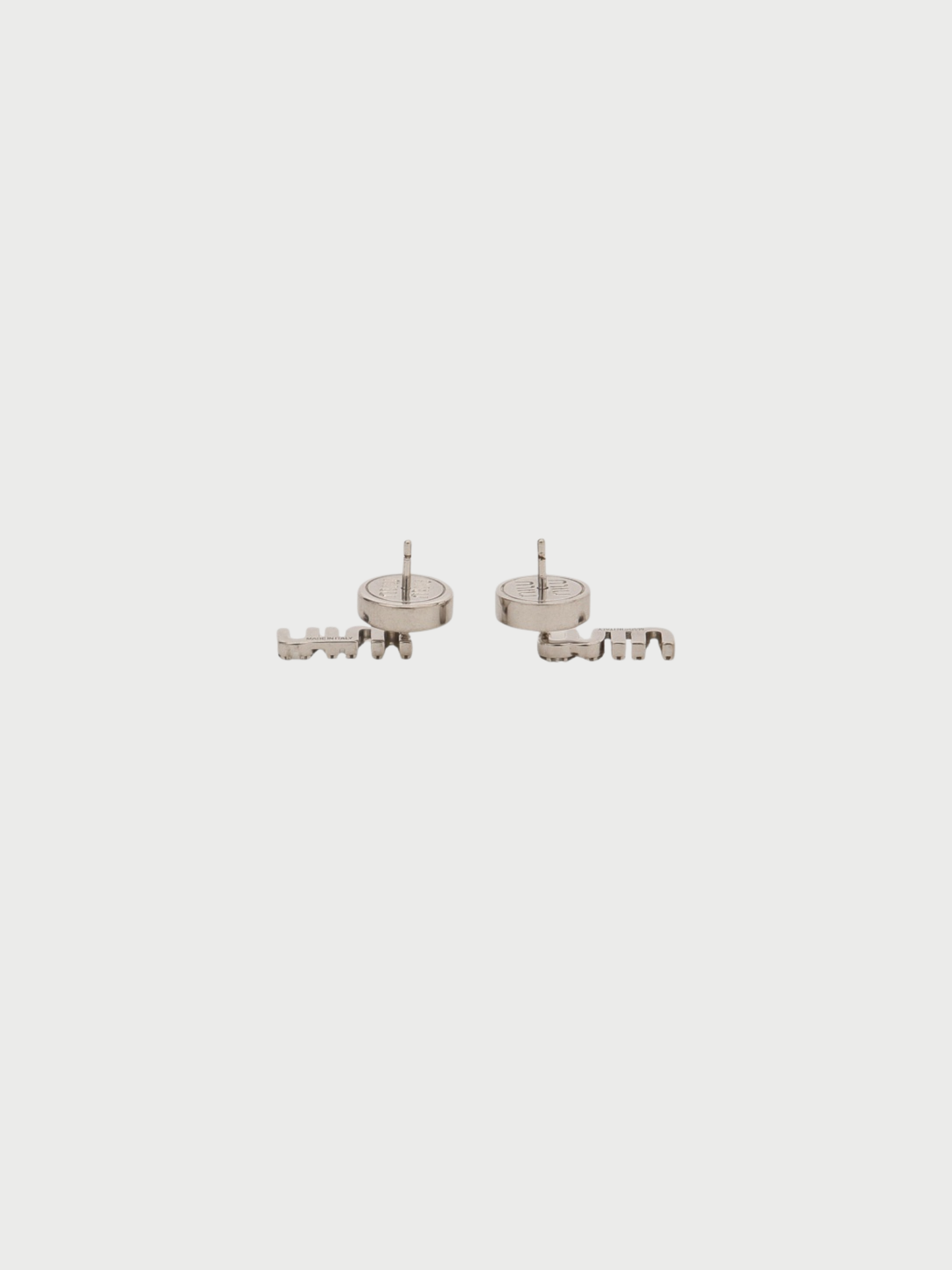 Miu Miu FW 2022 Silver Rhinestone Logo Earrings