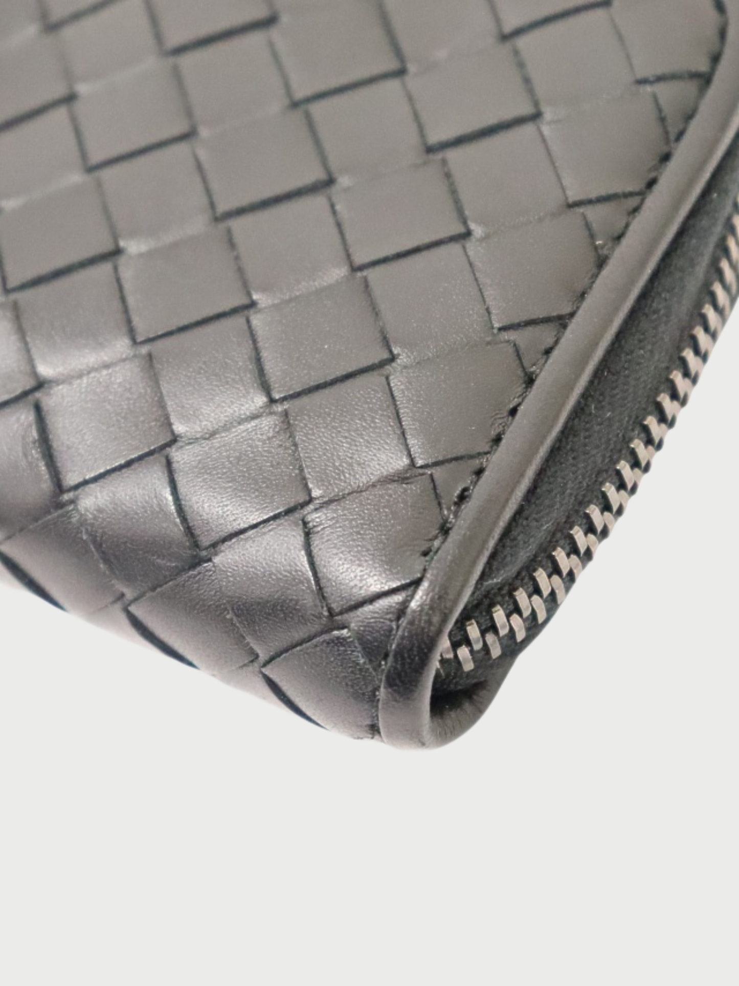 Bottega Veneta 2010s Black Leather Intrecciato Coin Case