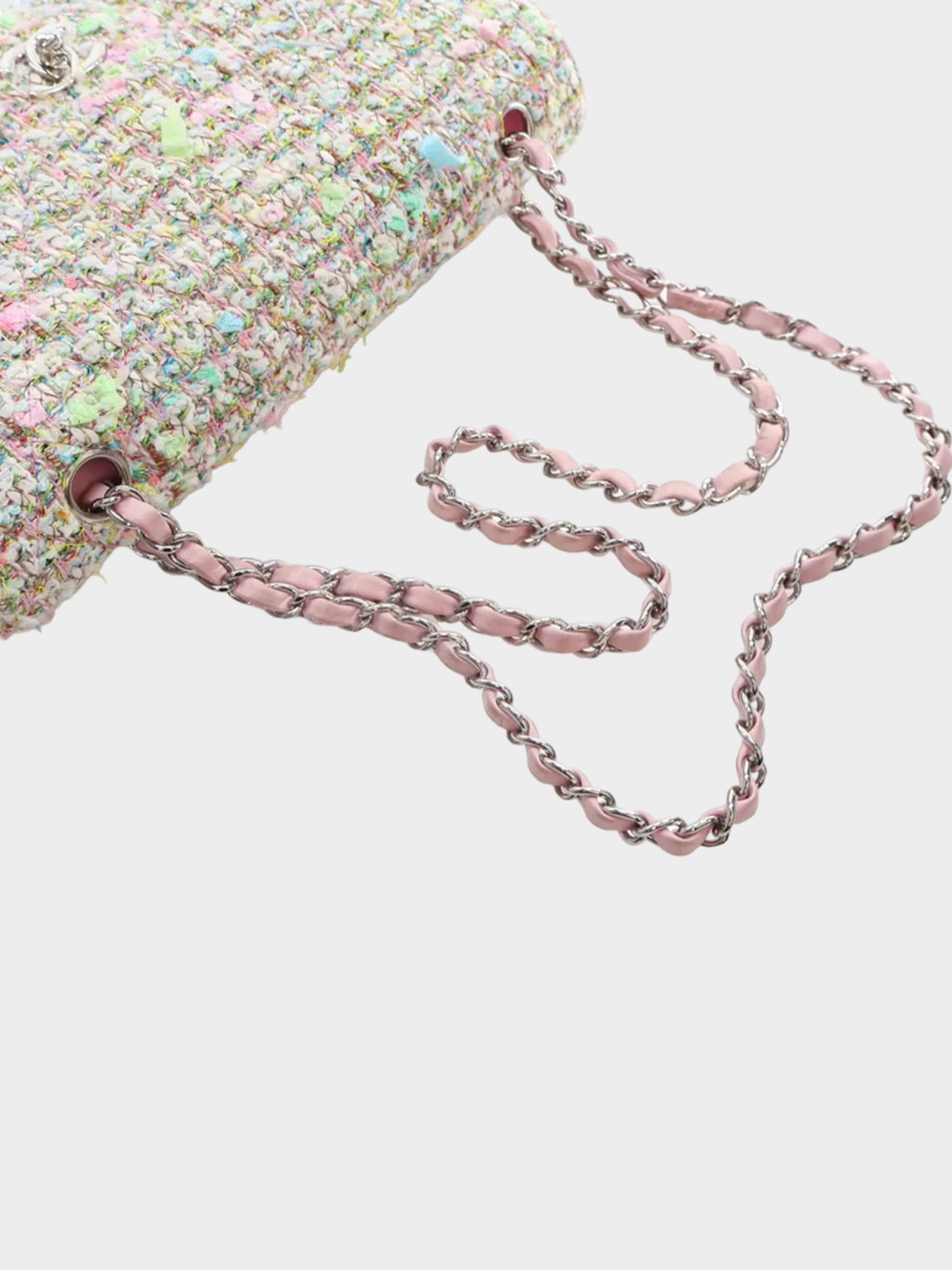 Chanel 2004-2005 Multicolor Tweed Quilted Medium Flap Bag
