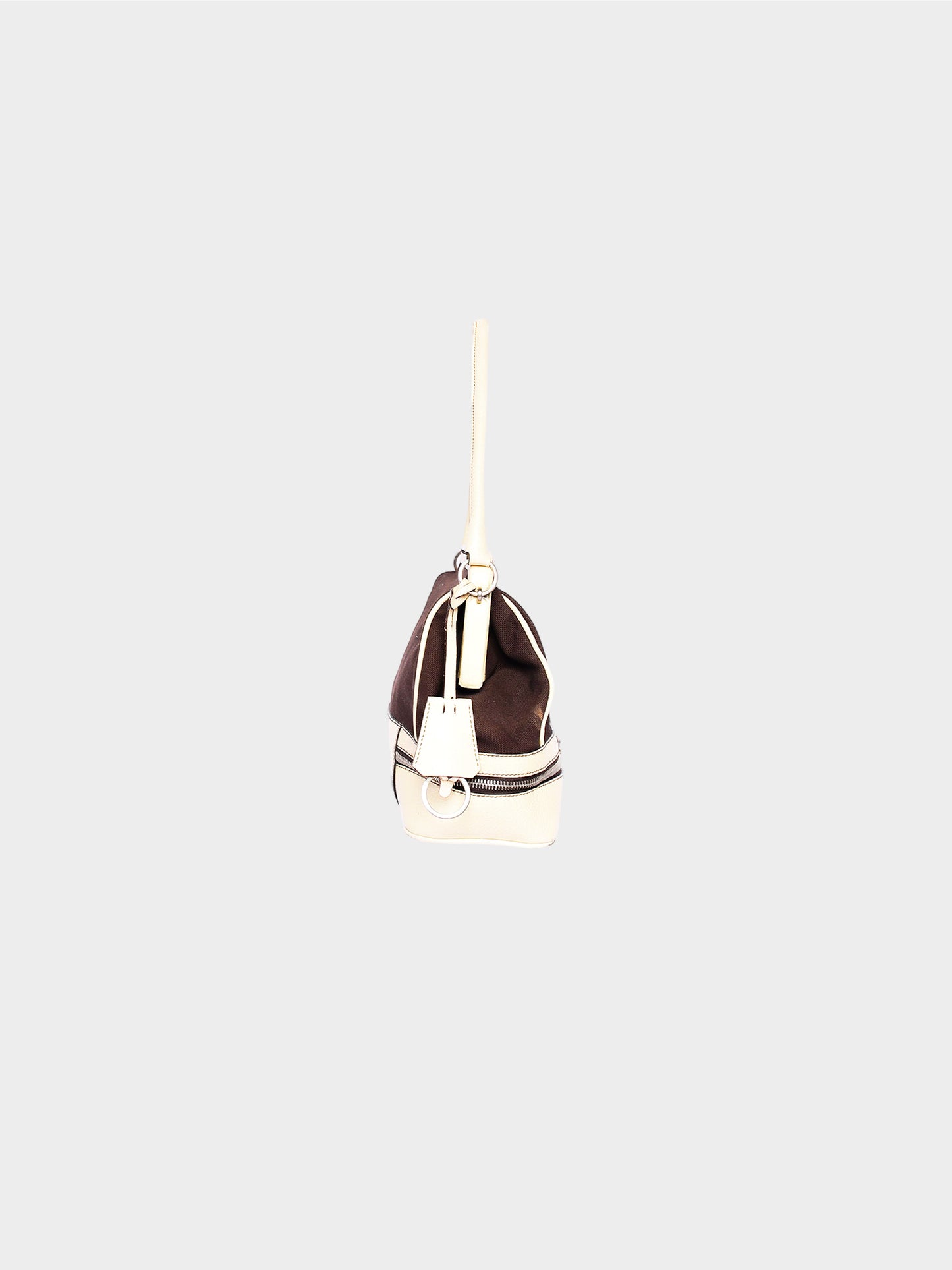 Prada FW 2000 Cream and Brown Runway Shoulder Bag