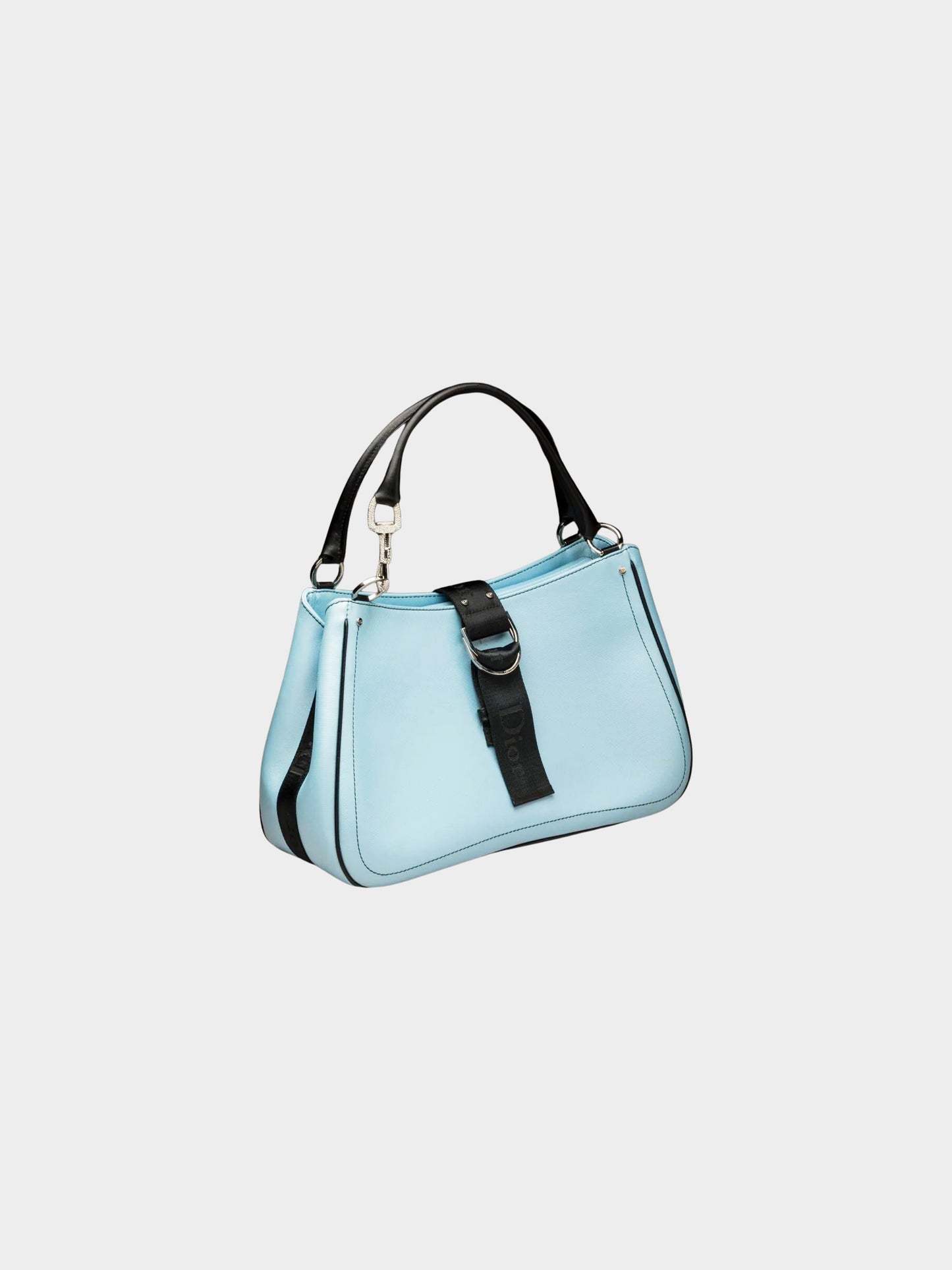 Christian Dior by John Galliano 2003 Blue Canvas and Black Leather "Hardcore" Bag