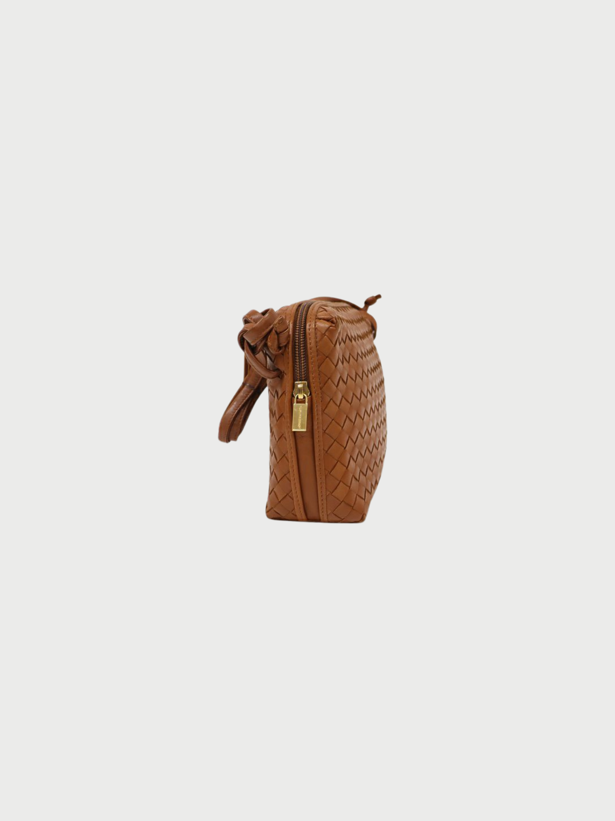 Bottega Veneta 2000s Brown Leather Intrecciato Shoulder Bag