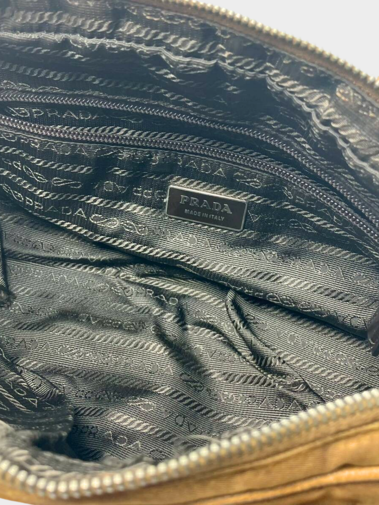 Prada 2000s Camel Nylon Bowler Bag