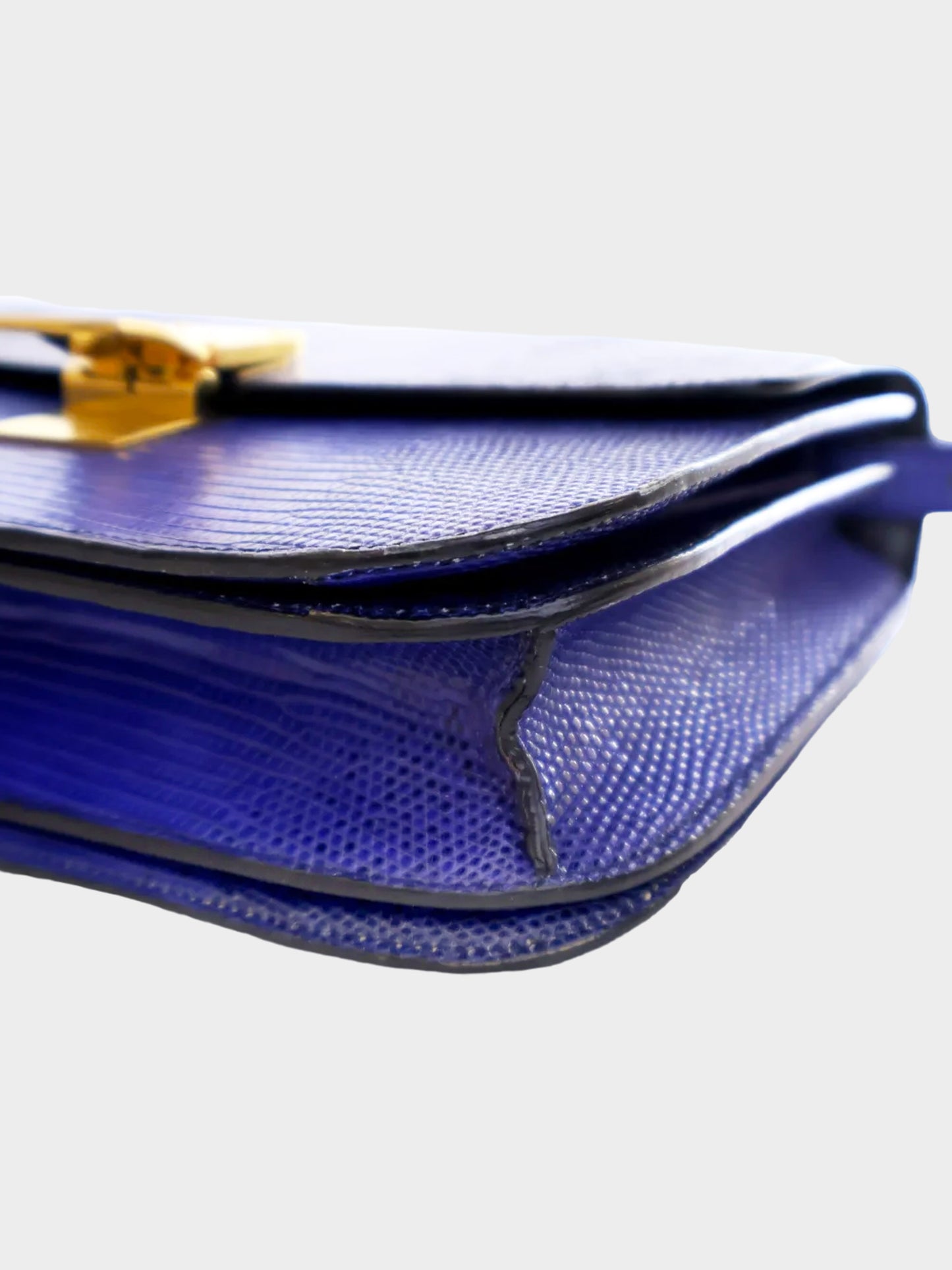 Celine 2017 Blue Lizard Crossbody Box Bag